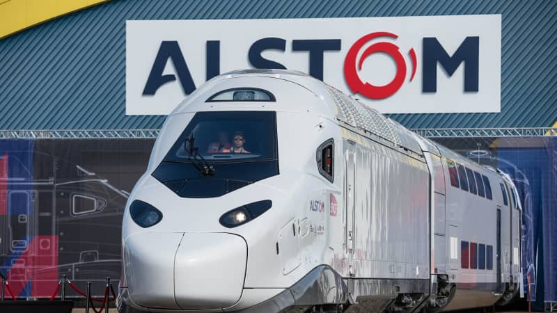 The new TGV M train, unveiled at the Alstom plant in La Rochelle, western France, is billed as the next generation of European high speed train travel.