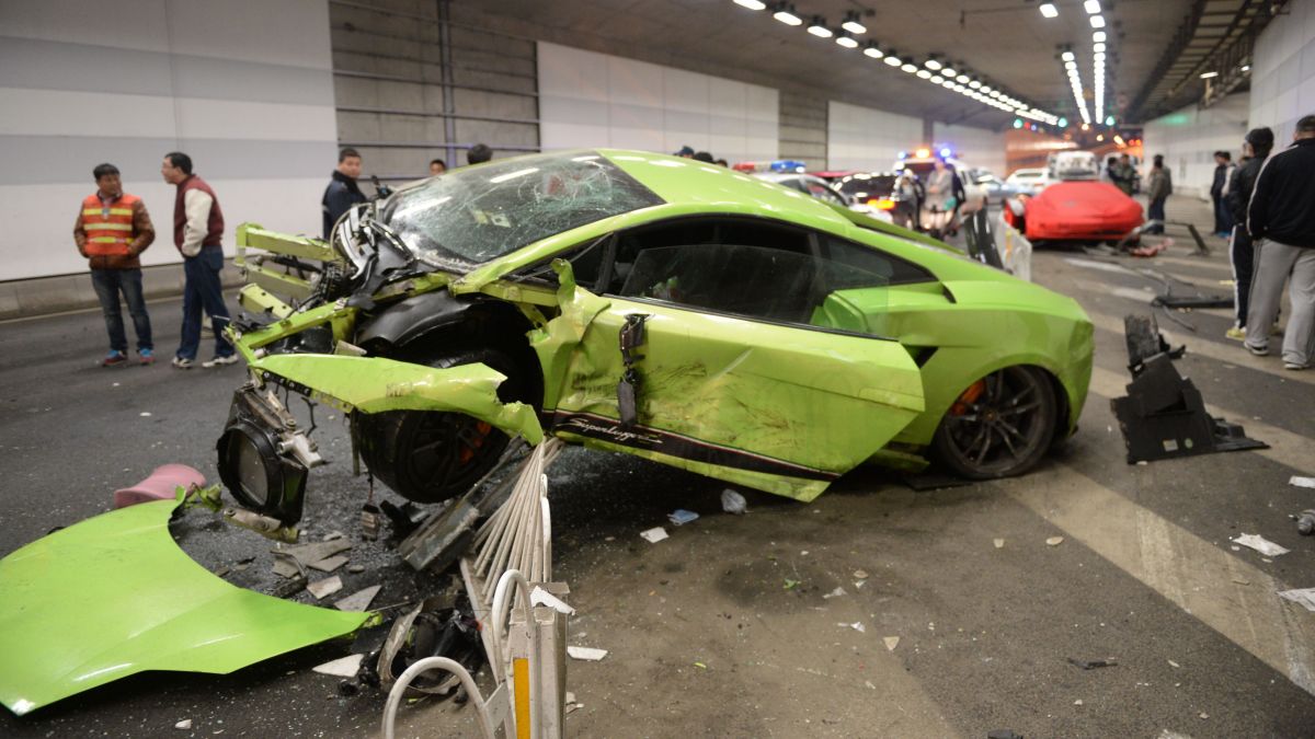 China Luxury cars wrecked in racing collision CNN