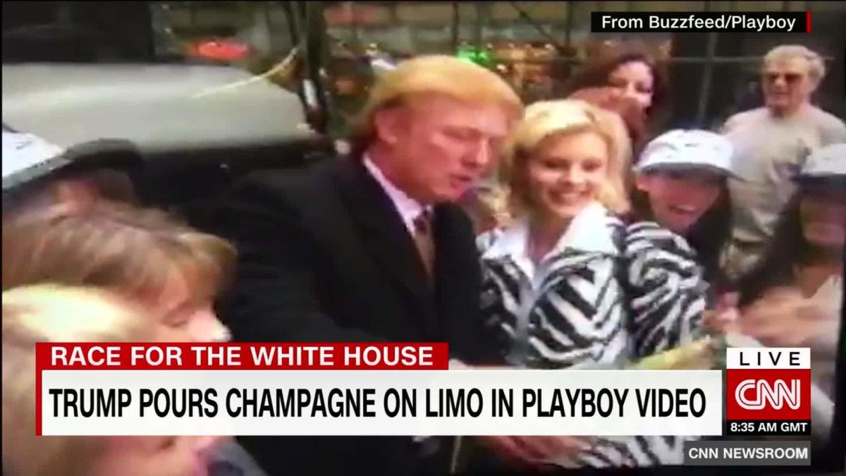 Trump pours champagne on limo in 2000 adult video