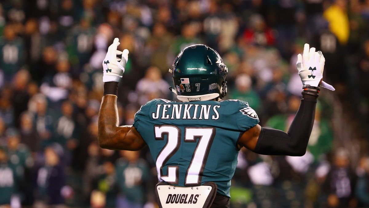 Philadelphia Eagles Safety Malcolm Jenkins looks on during the game