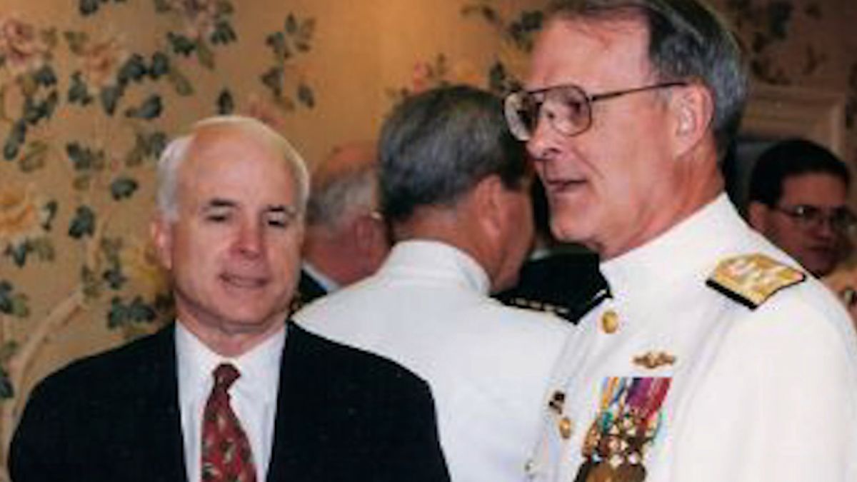 Image result for 'Chuck has his wingman back' says wife of admiral beside whom McCain will be buried