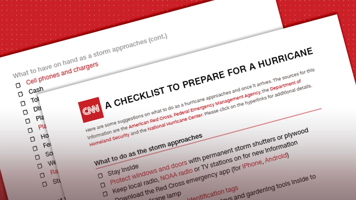 Hurricane Preparedness Checklist