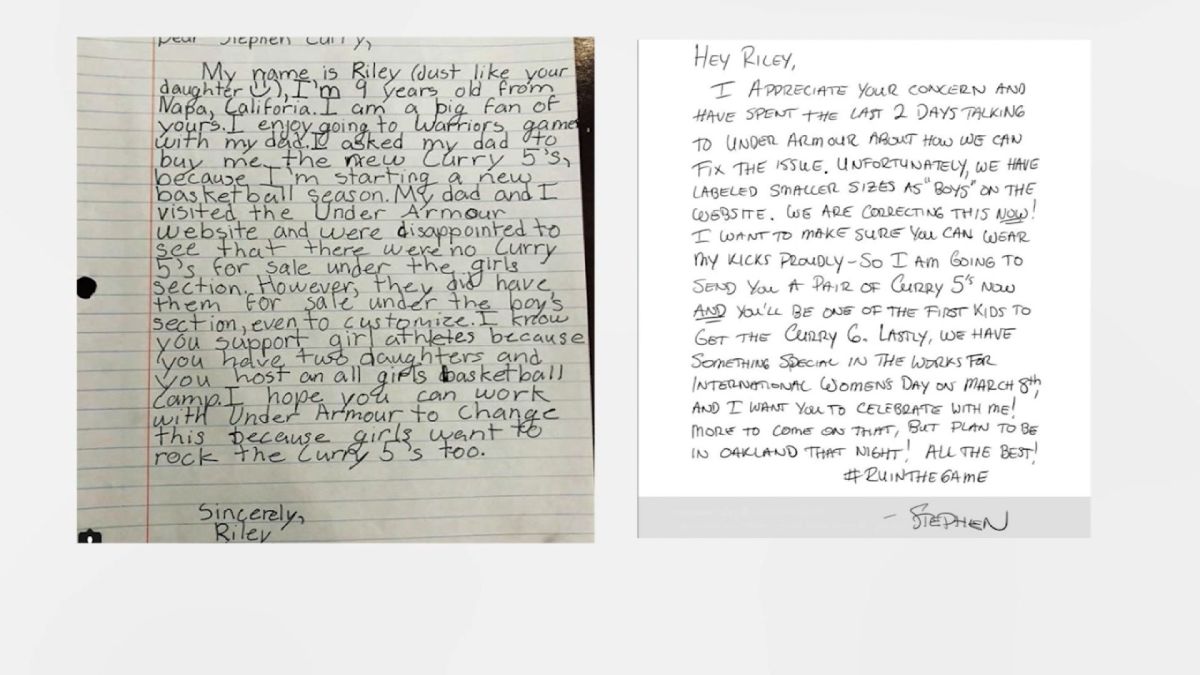 steph curry letter
