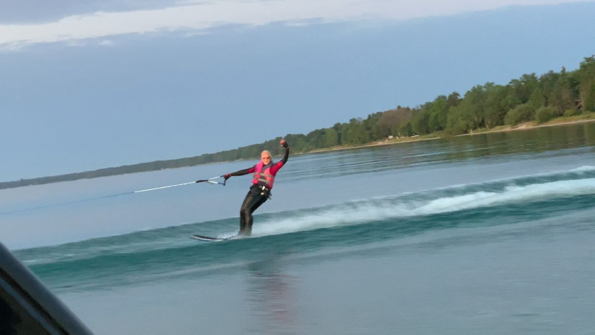 Ski MI Michigan Watersport Jet Skiing on the Great Lakes Lake Postcard 