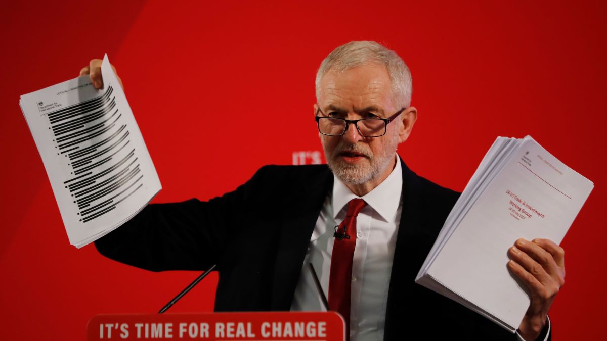Jeremy Corbyn Reveals 'Evidence' The Nhs Is Part Of Us Trade Talks | Cnn