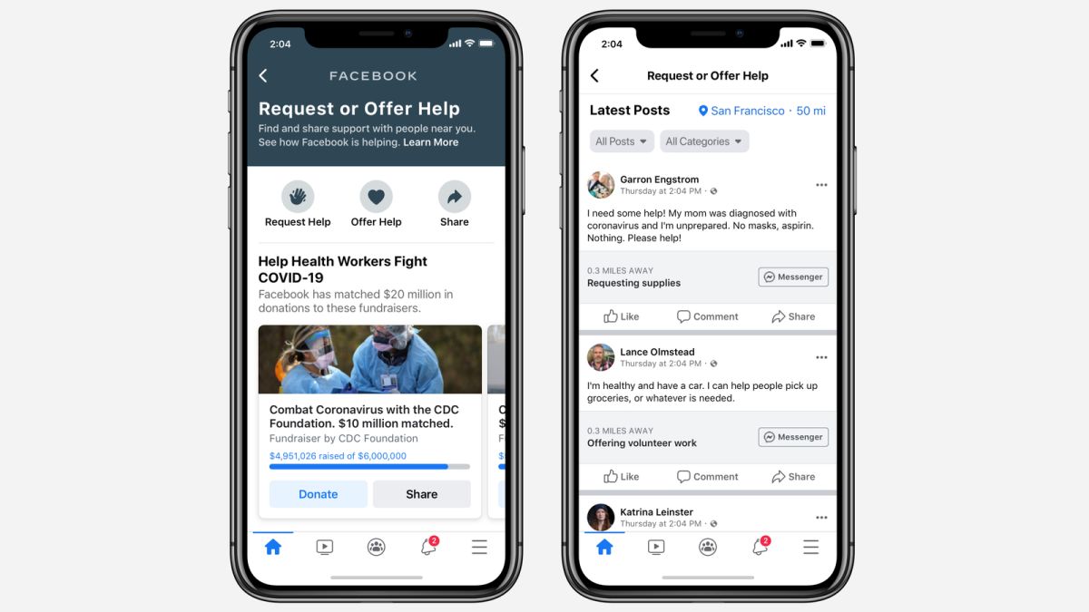 Facebook Feature Connects Neighbors With Those In Need During Coronavirus Pandemic Cnn