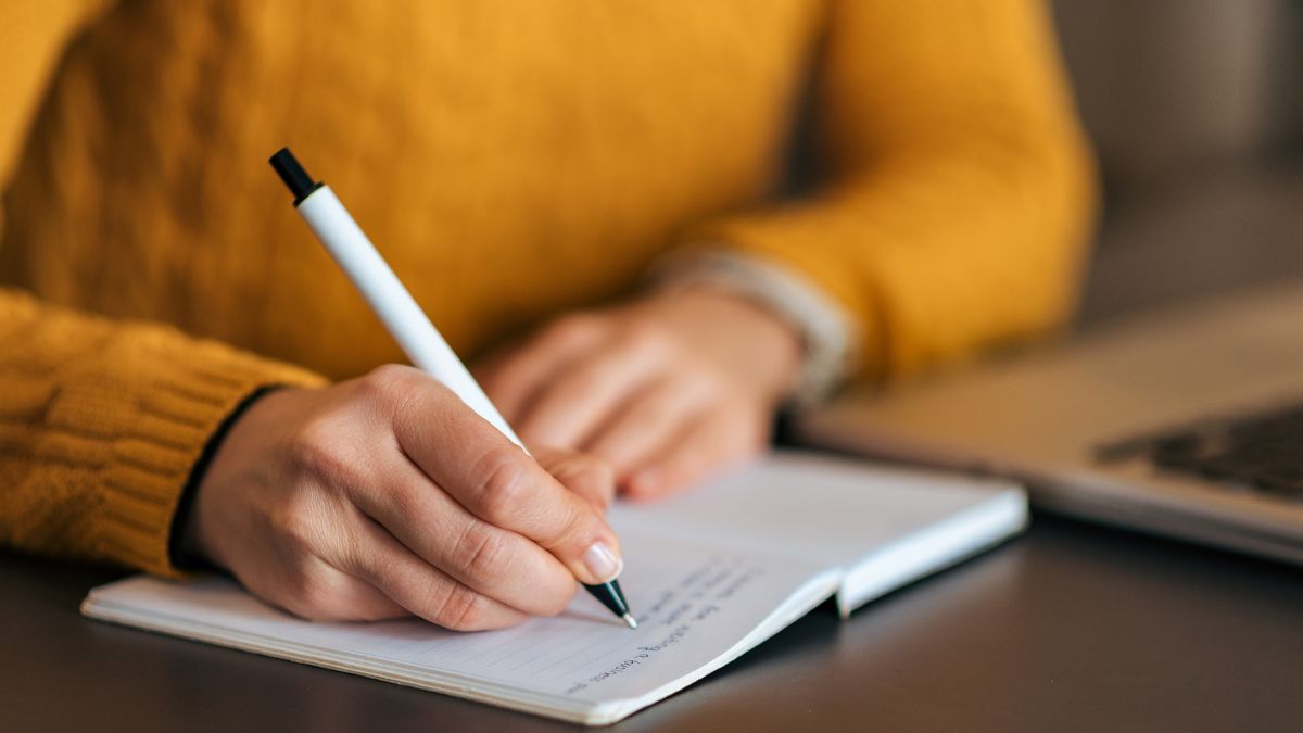 4k00:12Mexican woman college student doing homework at school