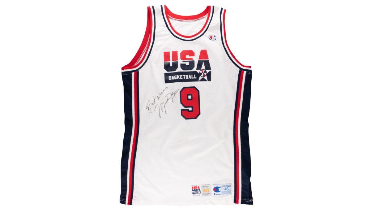 A 'Dream Team' jersey worn and signed 