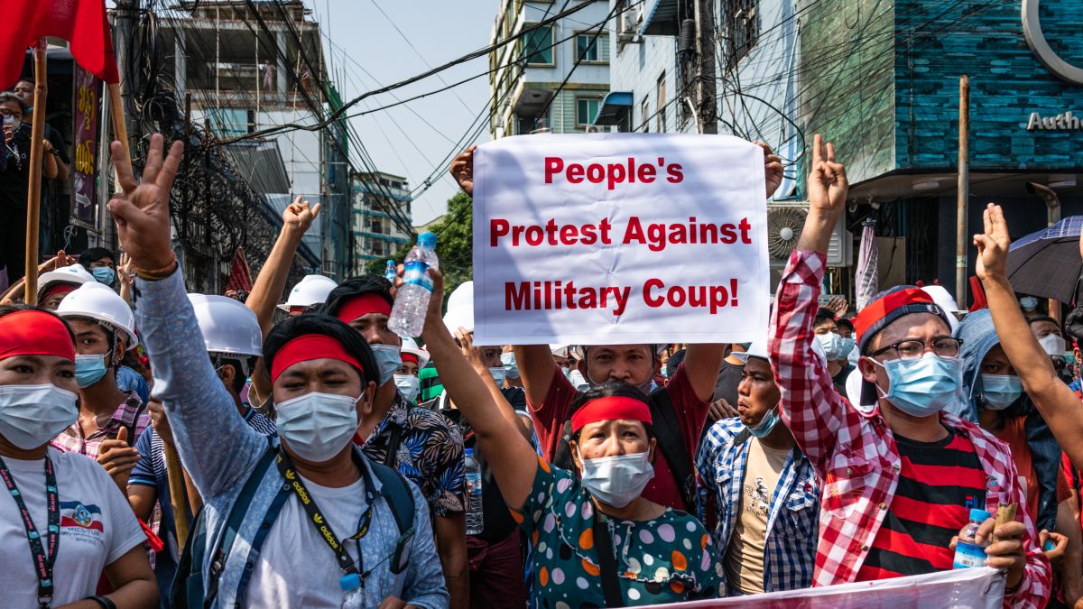 Myanmar coup protests: Thousands peacefully take to the streets to rally  against military's seizure of power | CNN