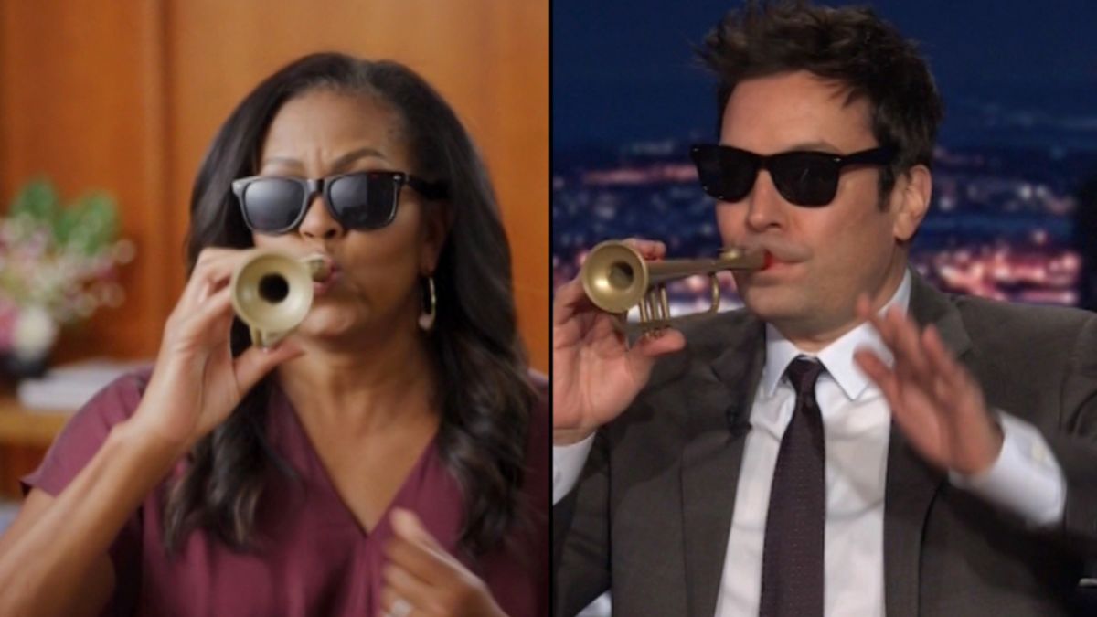 See Michelle Obama And Jimmy Fallon Crash Zoom Calls Cnn Video