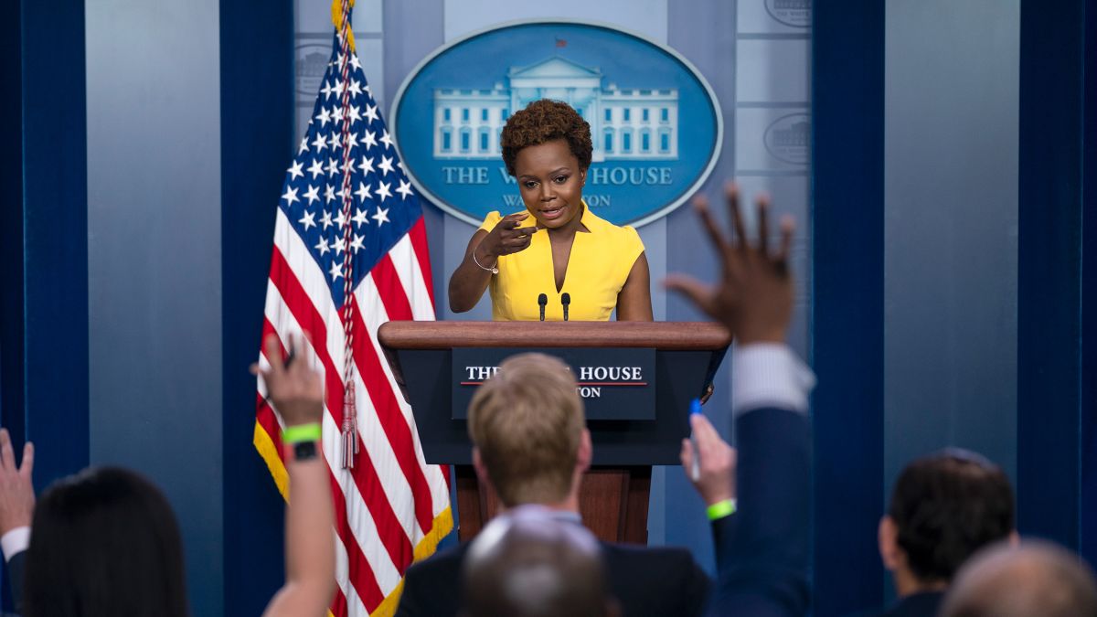 Karine Jean-Pierre becomes first Black woman in 30 years to host daily White  House press briefing - CNNPolitics