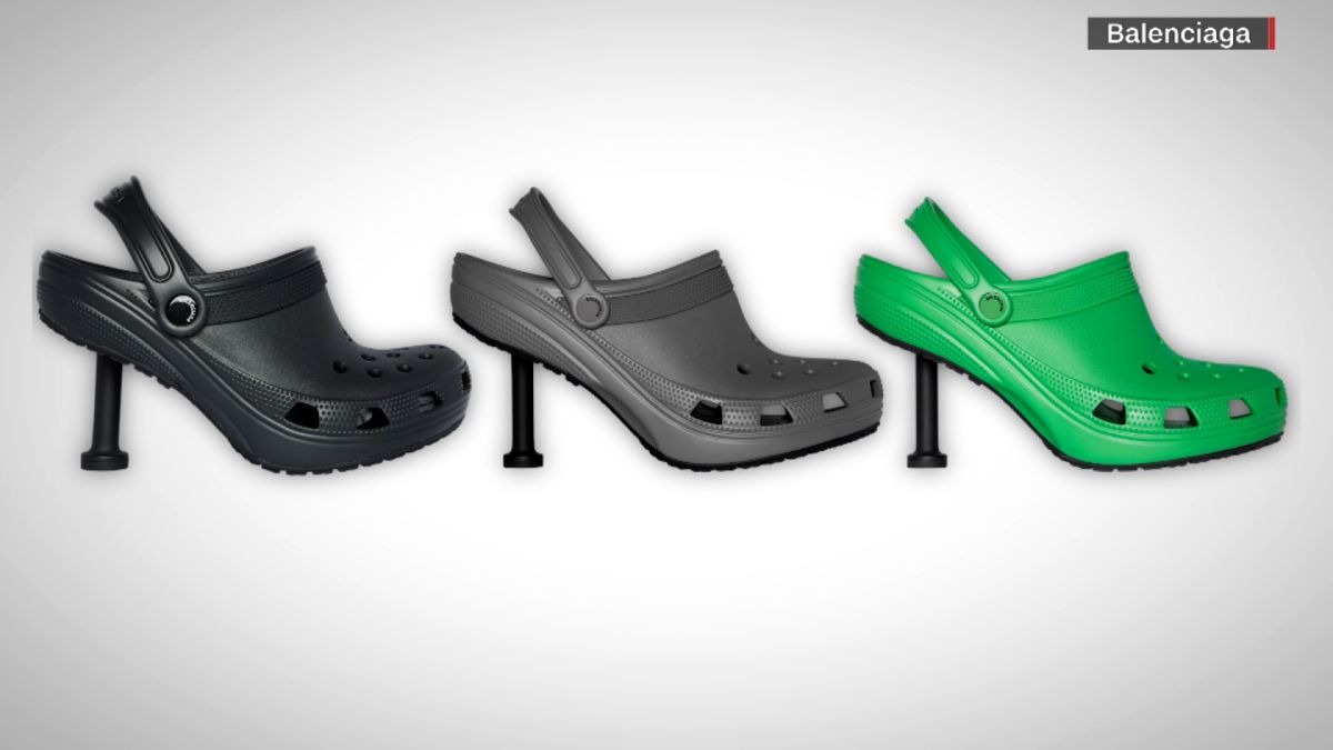 balenciaga high heel crocs