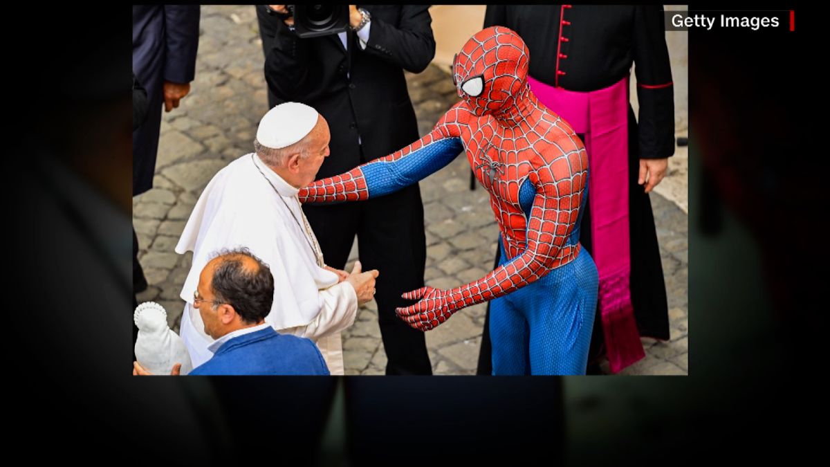 Pope Francis shakes hands with Spider-Man | CNN Business