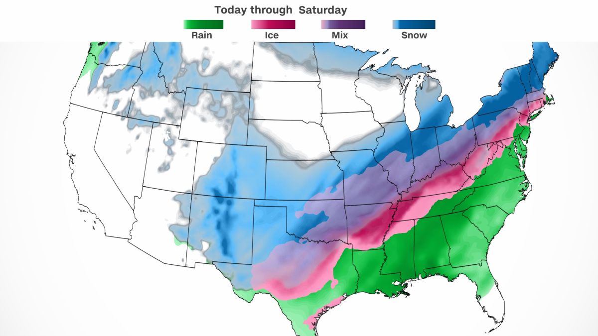 Winter Storm Today Map Winter Storm: 100 Million People From Texas To Maine Face A Treacherous Mix  Of Ice And Snow - Cnn