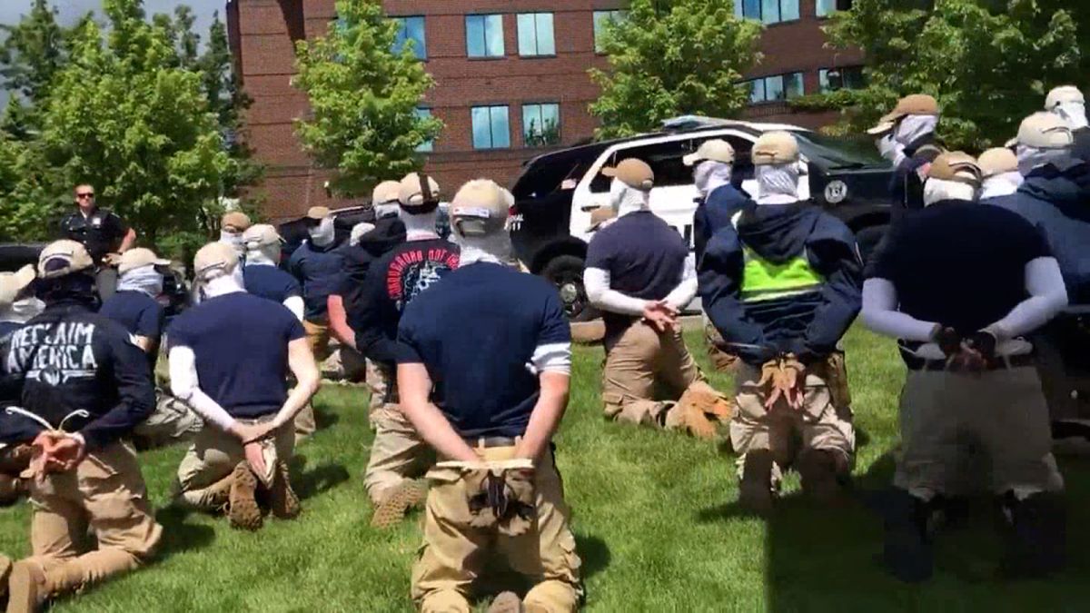 Police in Idaho arrested dozens of Patriot Front members near a Pride event