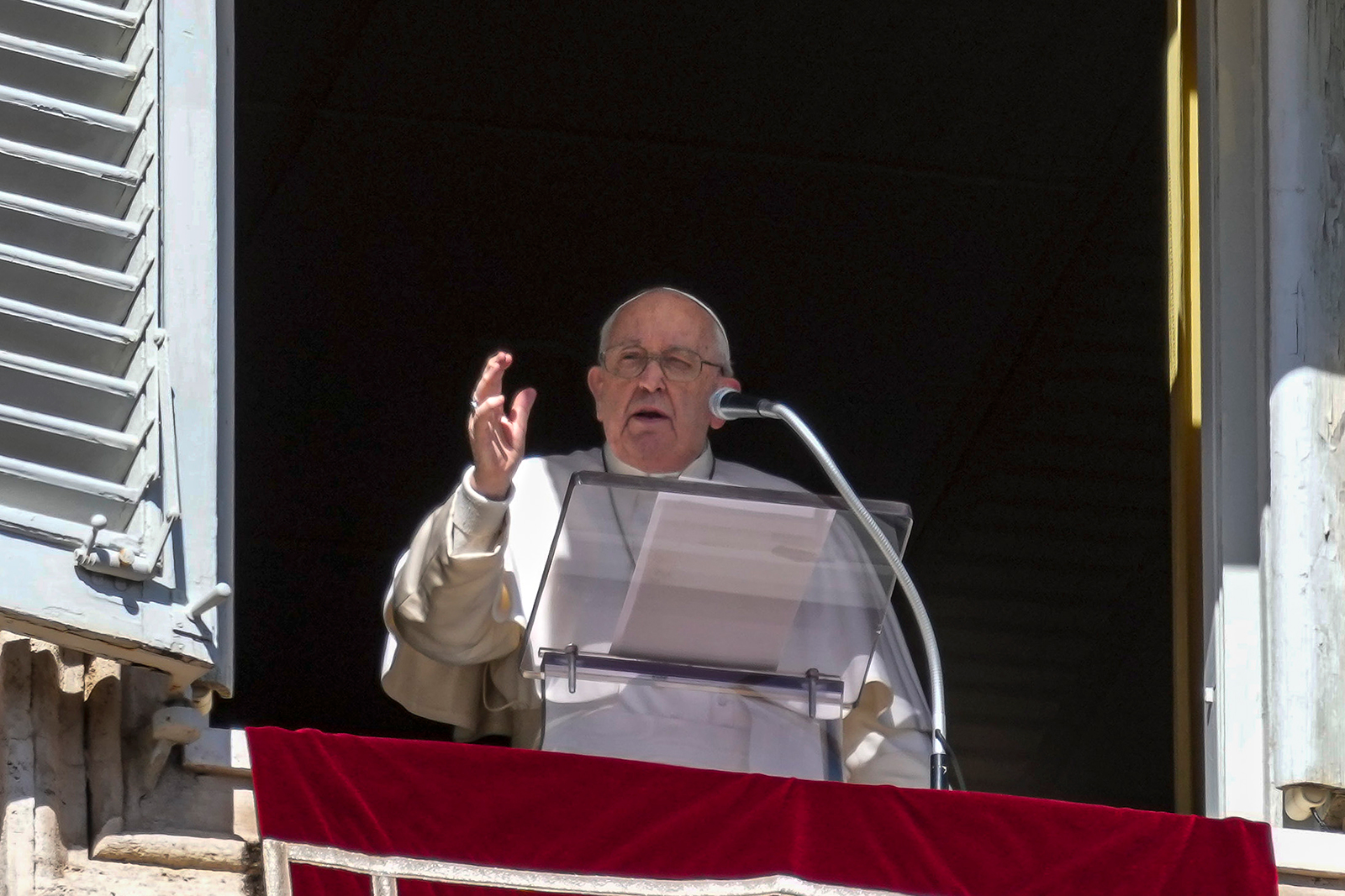 Pope Francis speaks at The Vatican on February 25. 