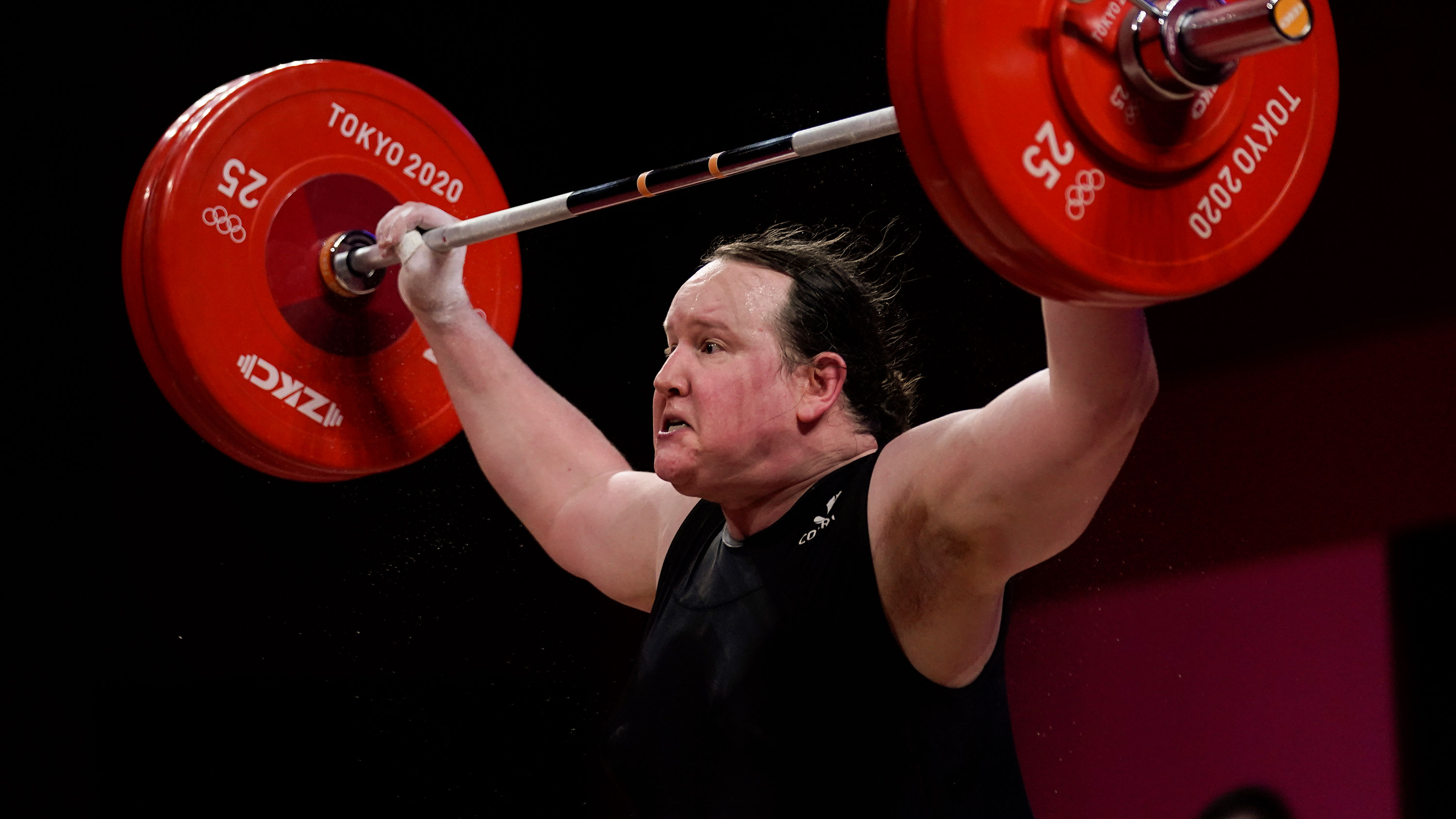 New Zealand's Laurel Hubbard competes in weightlifting on August 2. She is the first openly transgender woman to compete in the 125-year history of the Olympics.