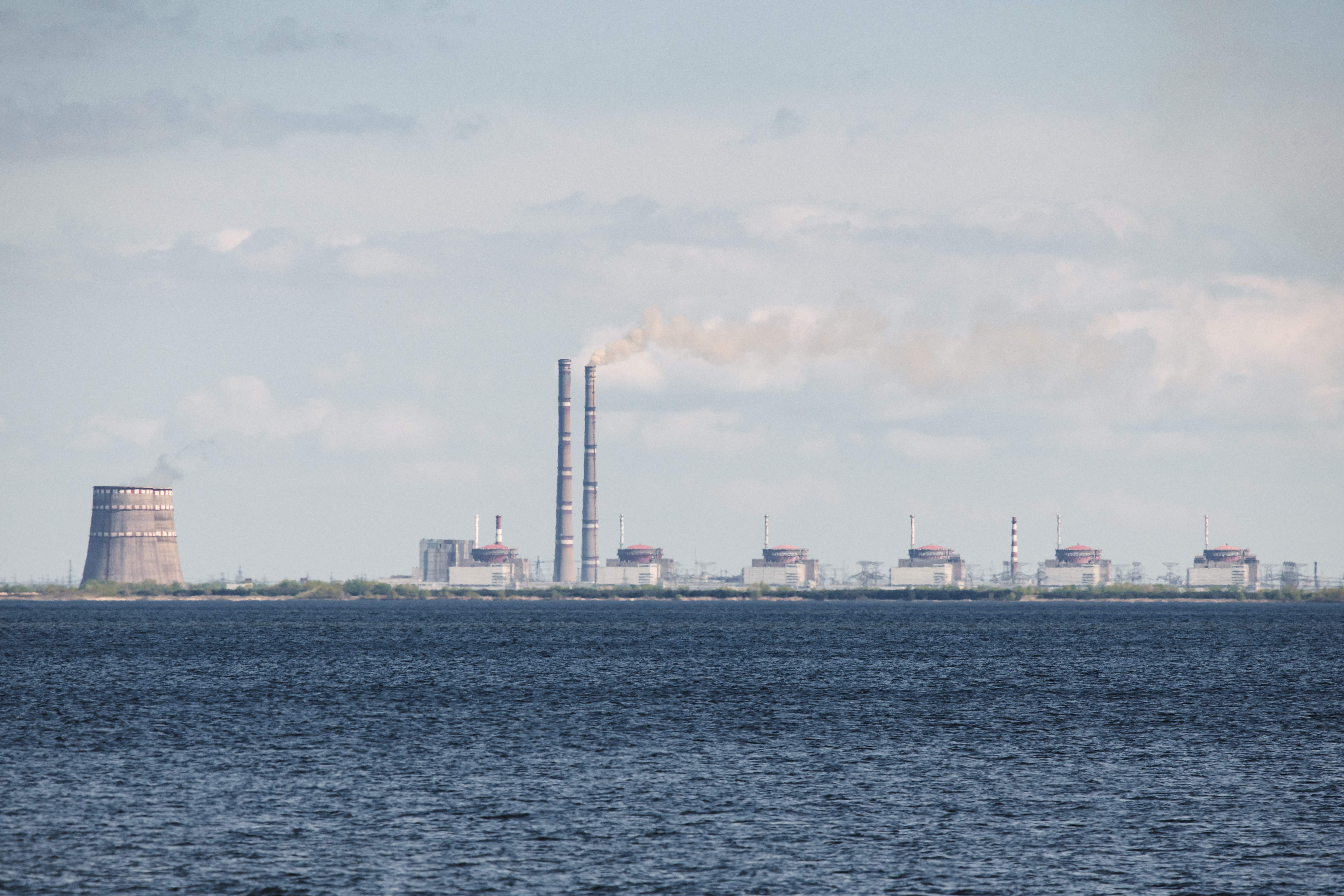 A general view of Zaporizhzhia nuclear power plant on April 27, 2022.