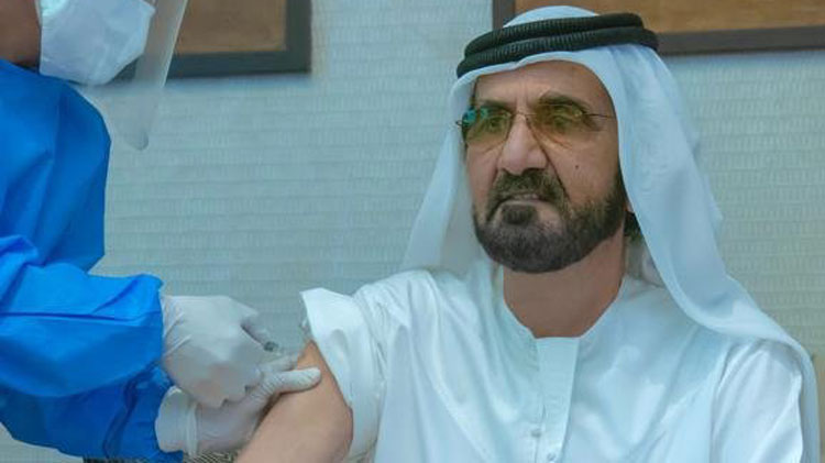 Dubai leader Sheikh Mohammad Bin Rashid al-Maktoum receives a dose of what is thought to be a coronavirus vaccine that is currently in clinical trials.