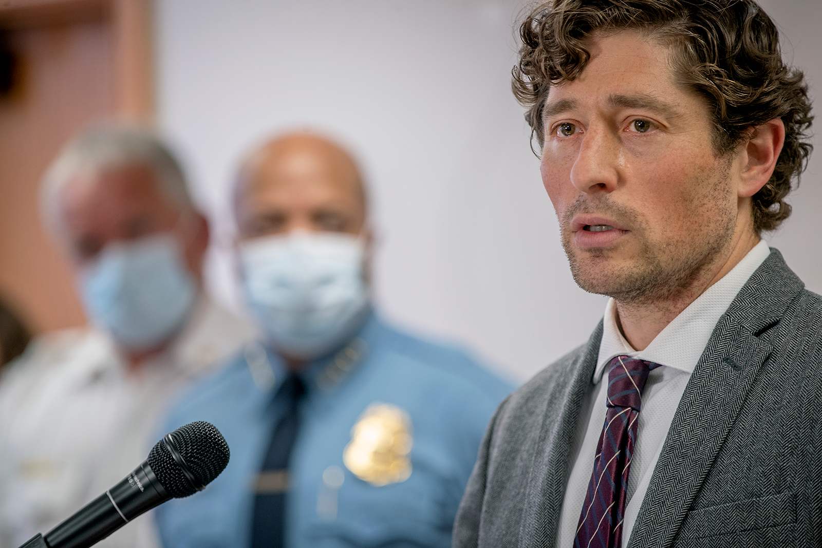 Minneapolis Mayor Jacob Frey speaks during a news conference on Thursday, May 28, in Minneapolis.