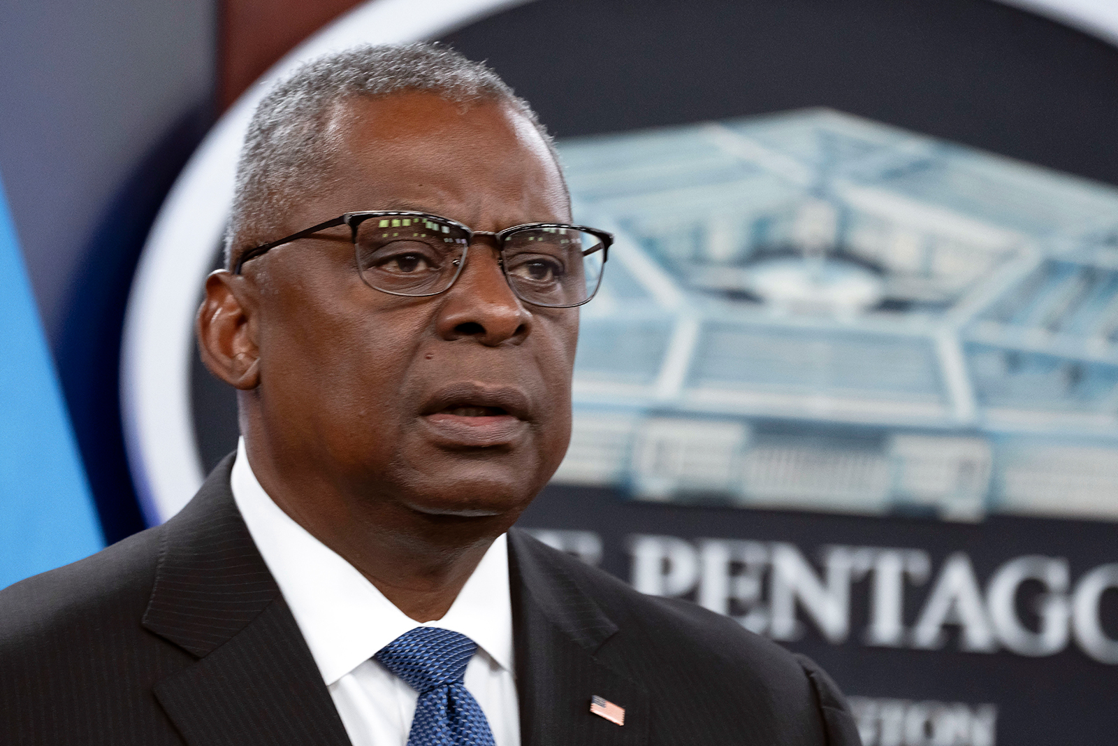 Lloyd Austin speaks during a news conference in Washington, Tuesday, on July 18.