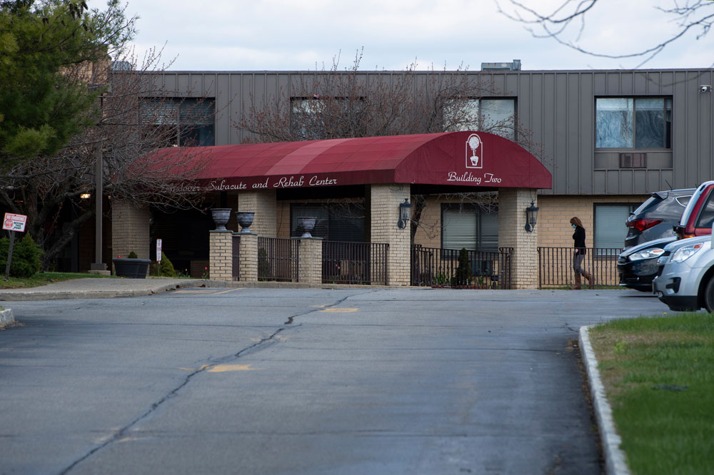 One of the two buildings of Andover Subacute and Rehabilitation Center, in Andover New Jersey, on April 15. 