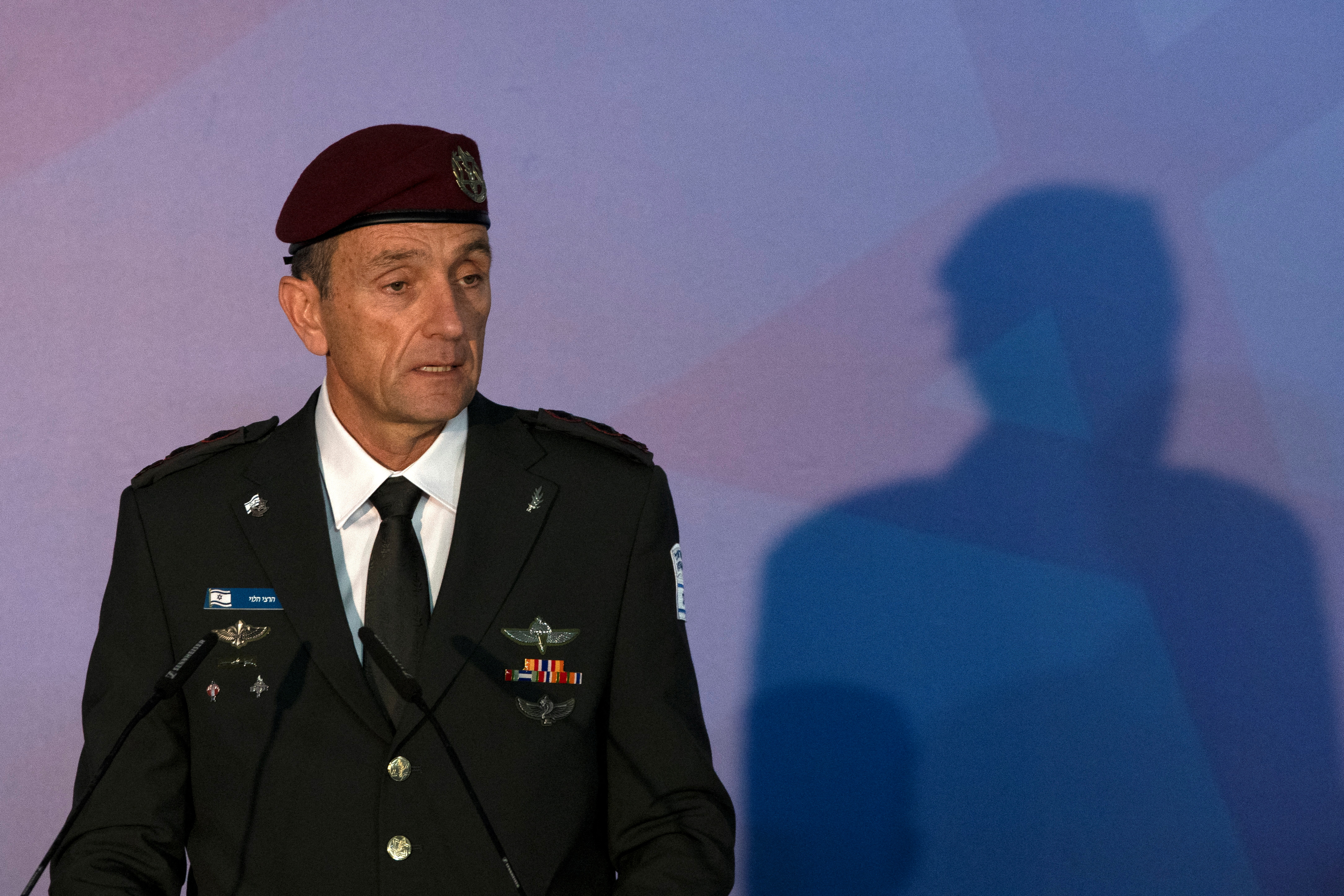 Herzi Halevi, the Israel Defense Forces chief of the general staff, speaks during his transition ceremony in Jerusalem on January 16.