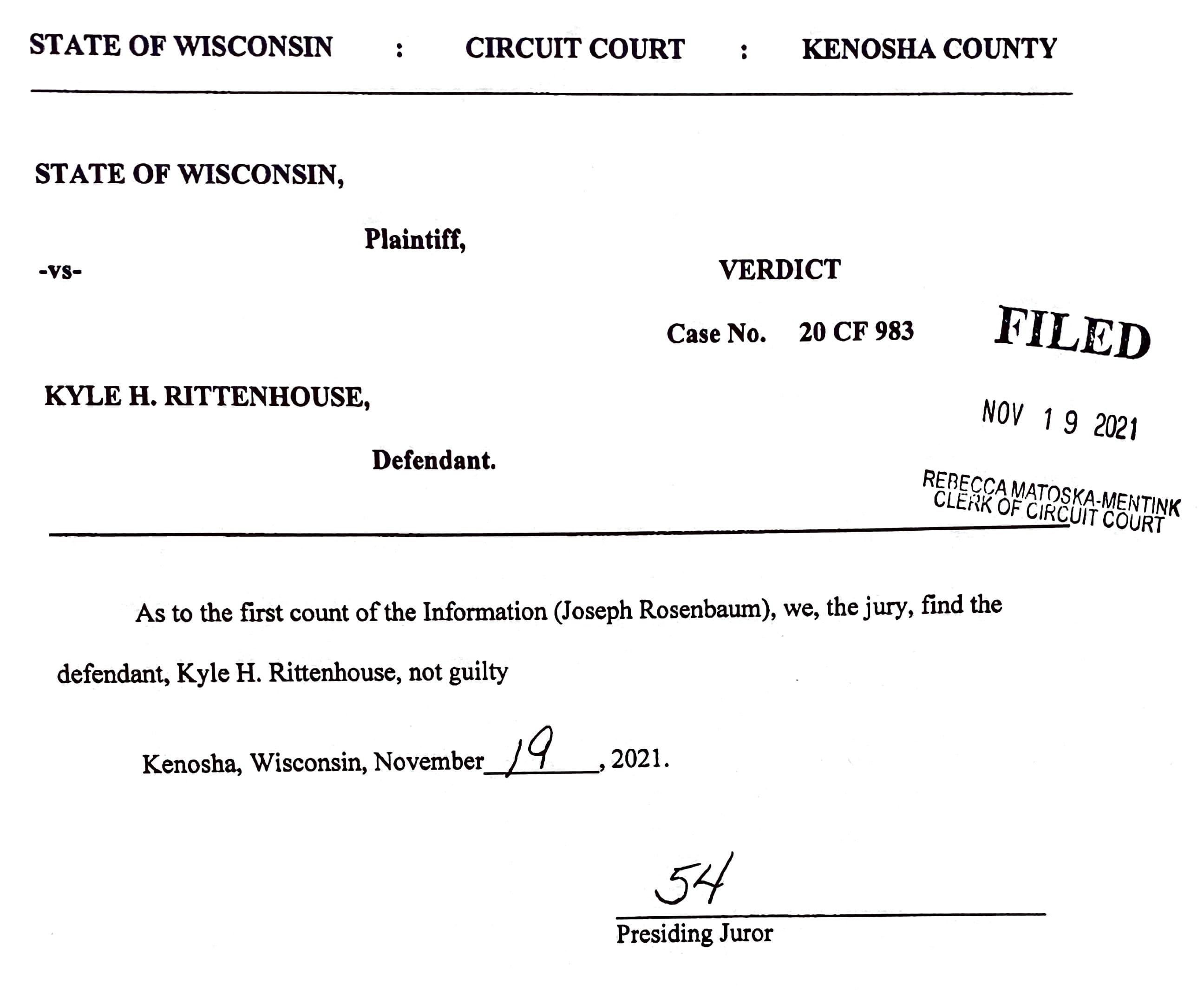 Heres What The Jury Verdict Sheets In The Trial Of Kyle Rittenhouse Show