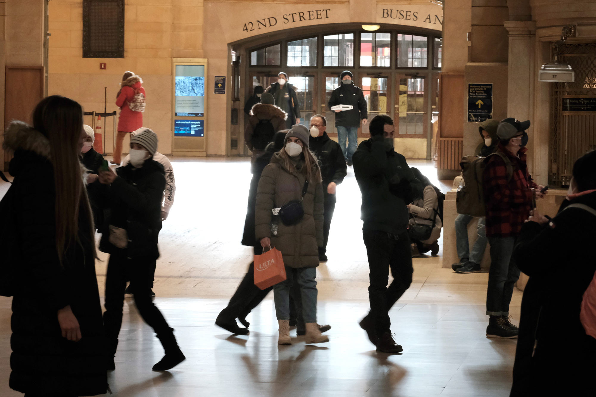 People walk through Grand Central Terminal in Manhattan on January 21 in New York City.