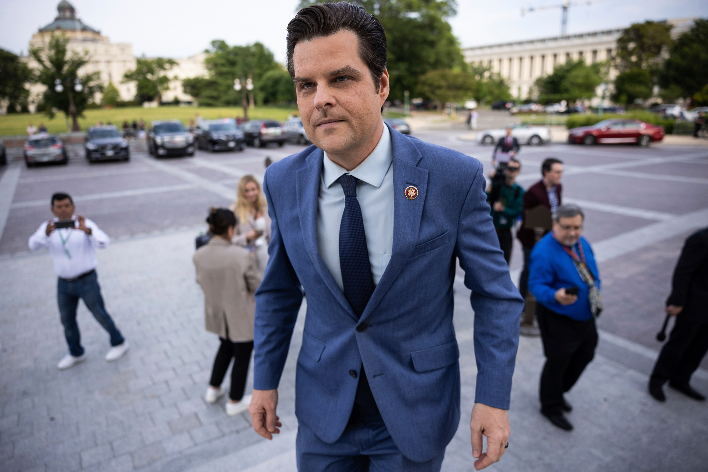 Rep. Matt Gaetz arrives for a vote at the US Capitol in Washington, DC, on Tuesday.