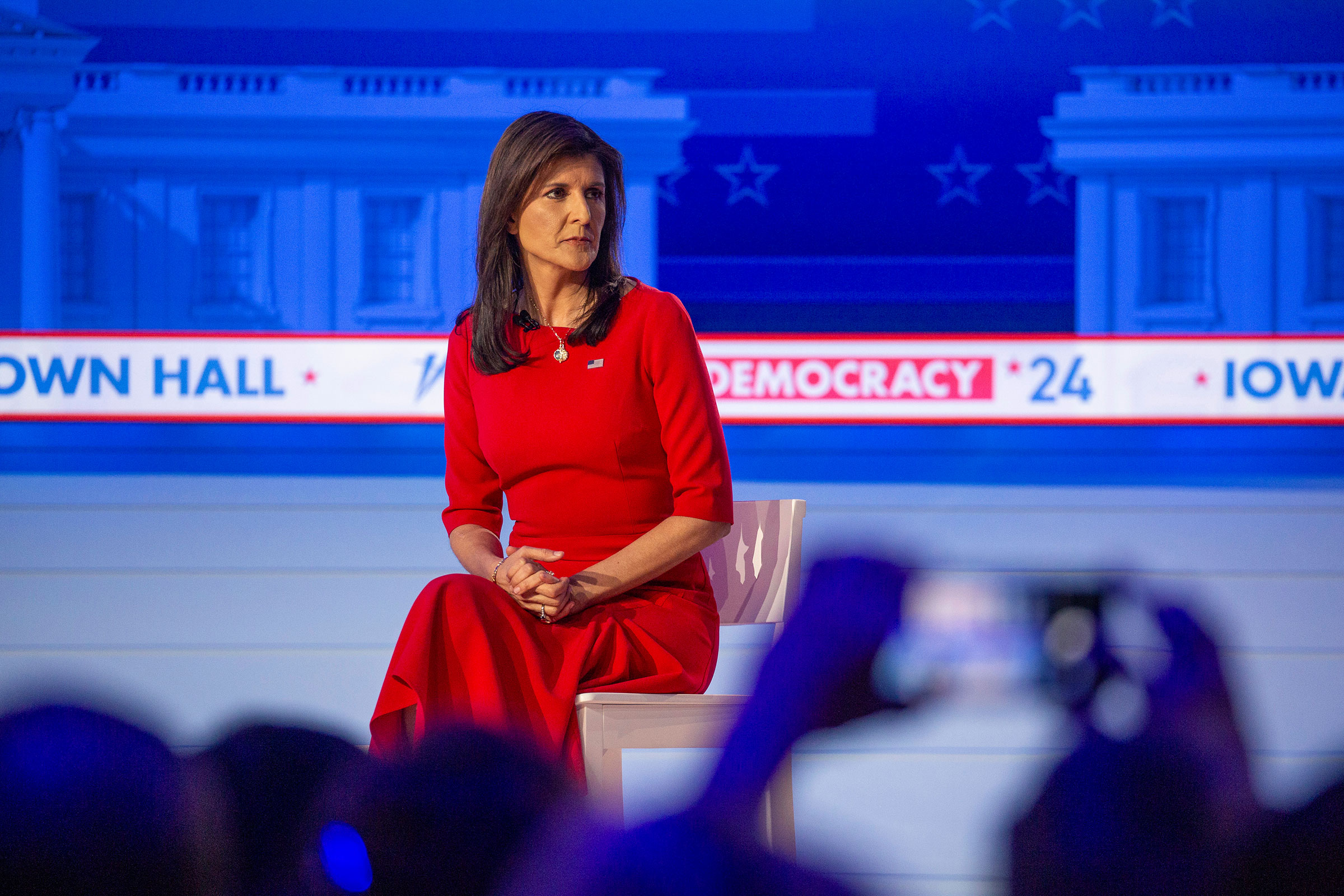 Nikki Haley during a Fox News town hall in Des Moines on January 8.