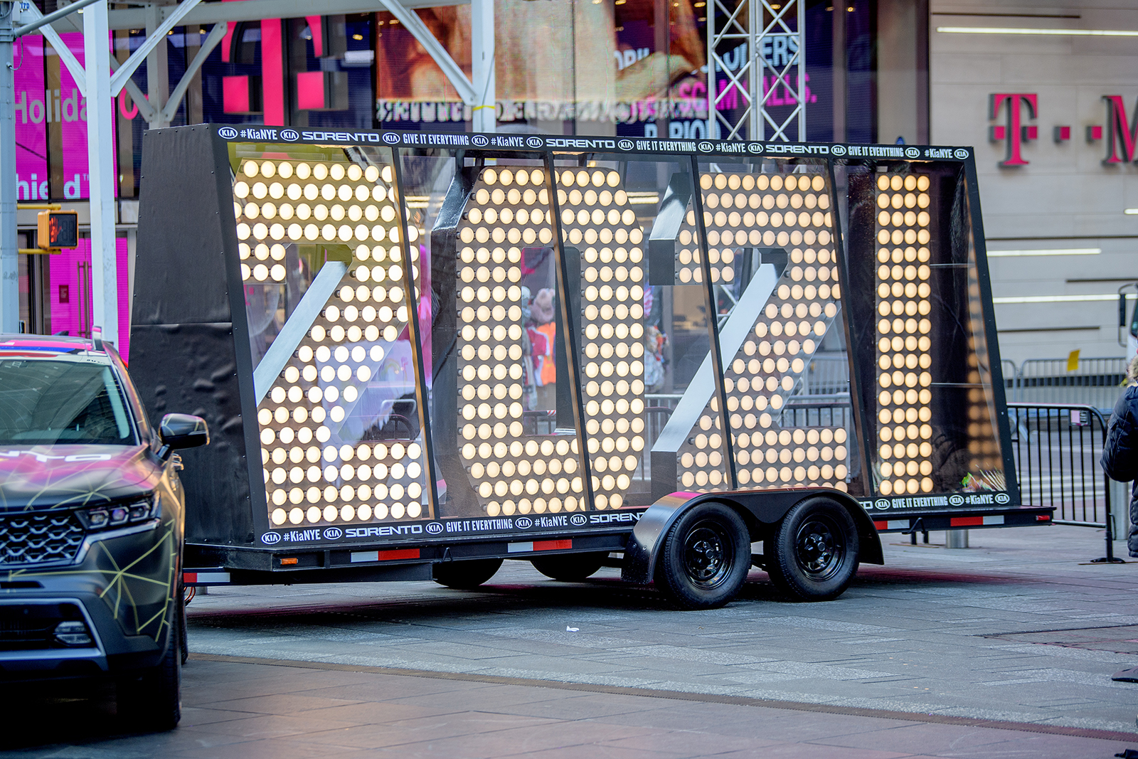 Kia to haul Times Square's '2021' across the country as part of