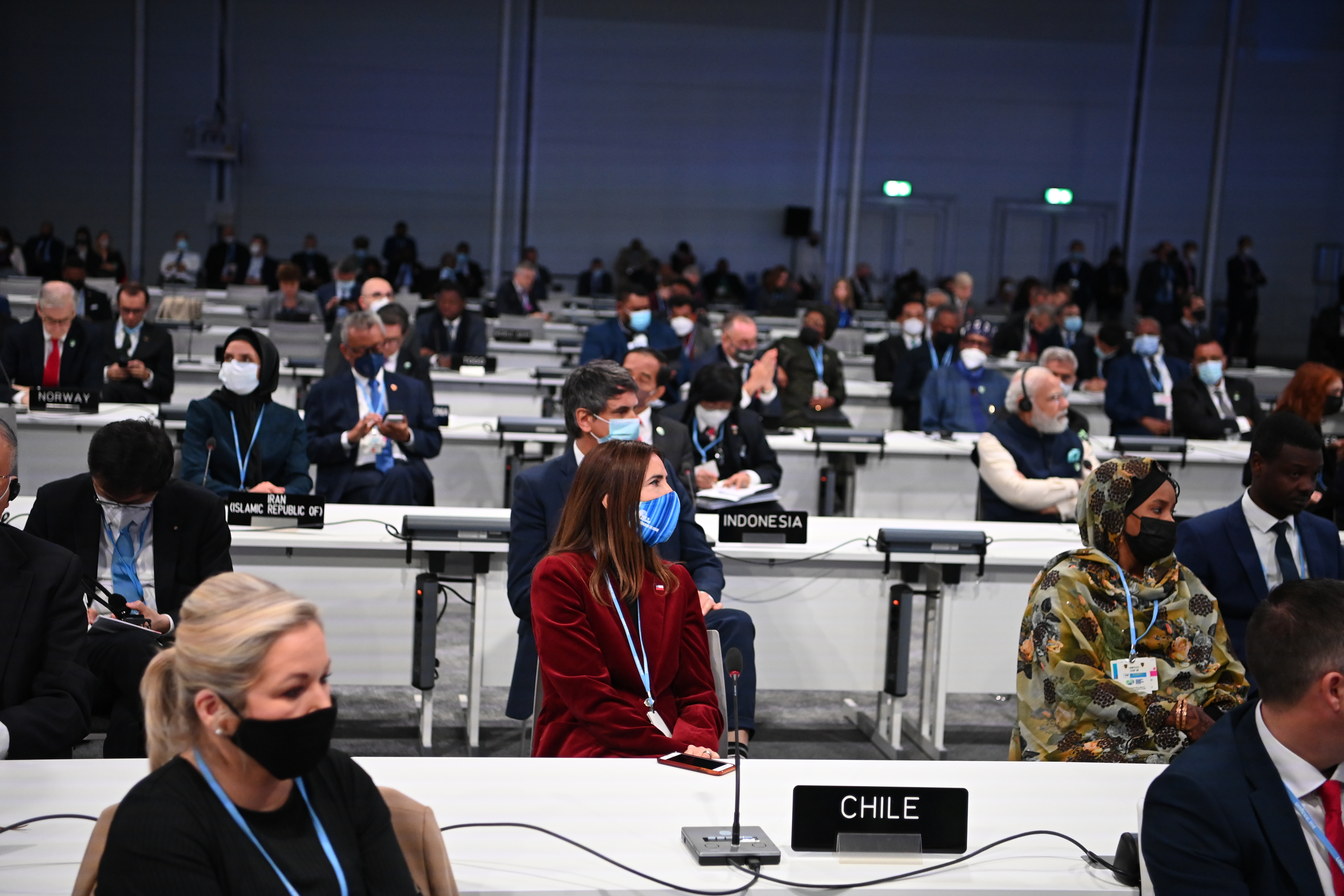 Delegates attend the UN Climate Change Conference on Monday. 