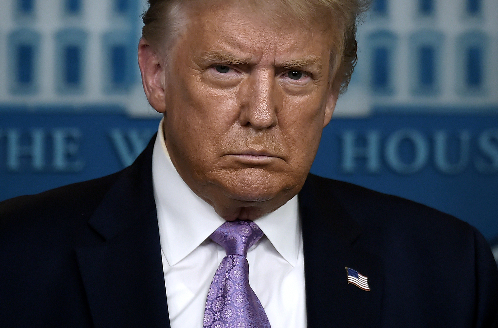 US President Donald Trump answers questions during a news conference at the White House in Washington, DC, on Wednesday, August 5.