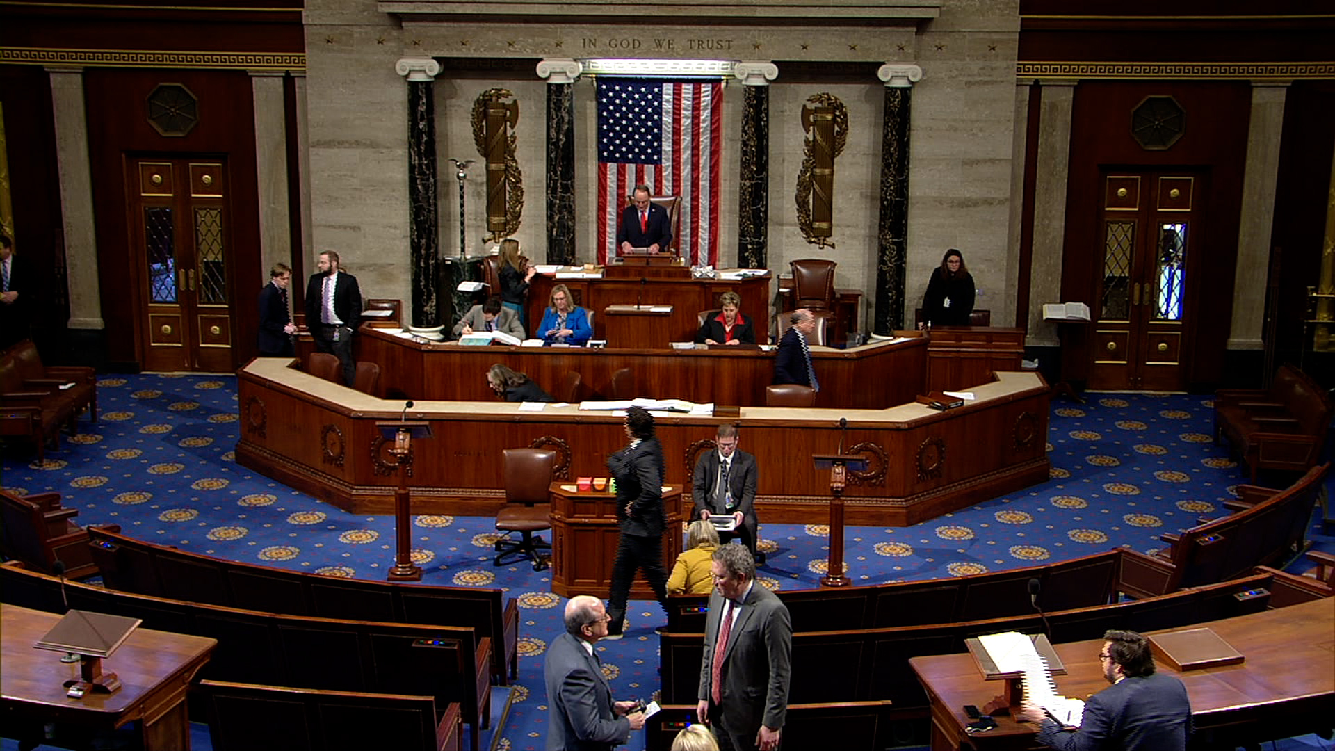 The US House floor shortly before lawmakers began voting on a bill that could ban TikTok on Wednesday.