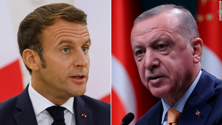 French President Emmanuel Macron and Turkish President Recep Tayyip Erdogan