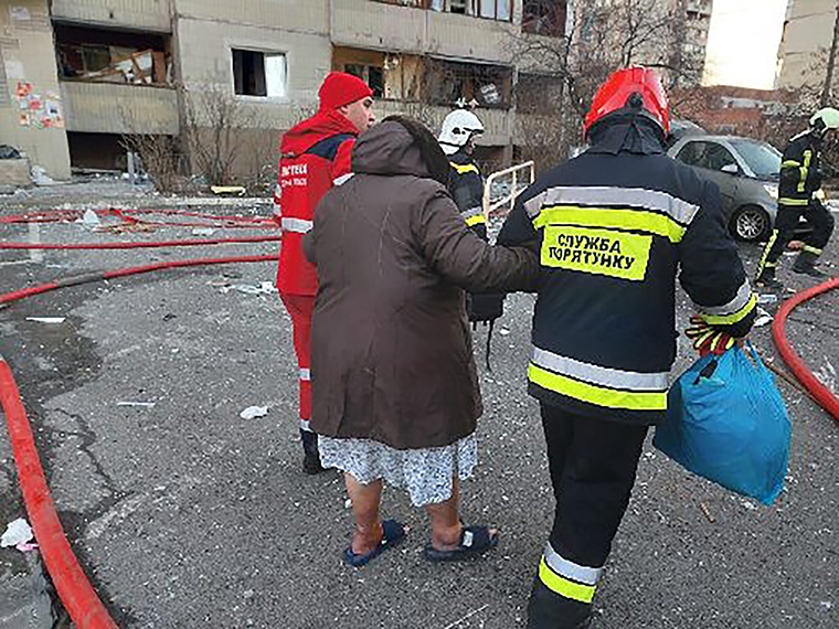 Some 30 people were evacuated as rescue operations continue, according to an initial report from Ukraine’s state emergency service.