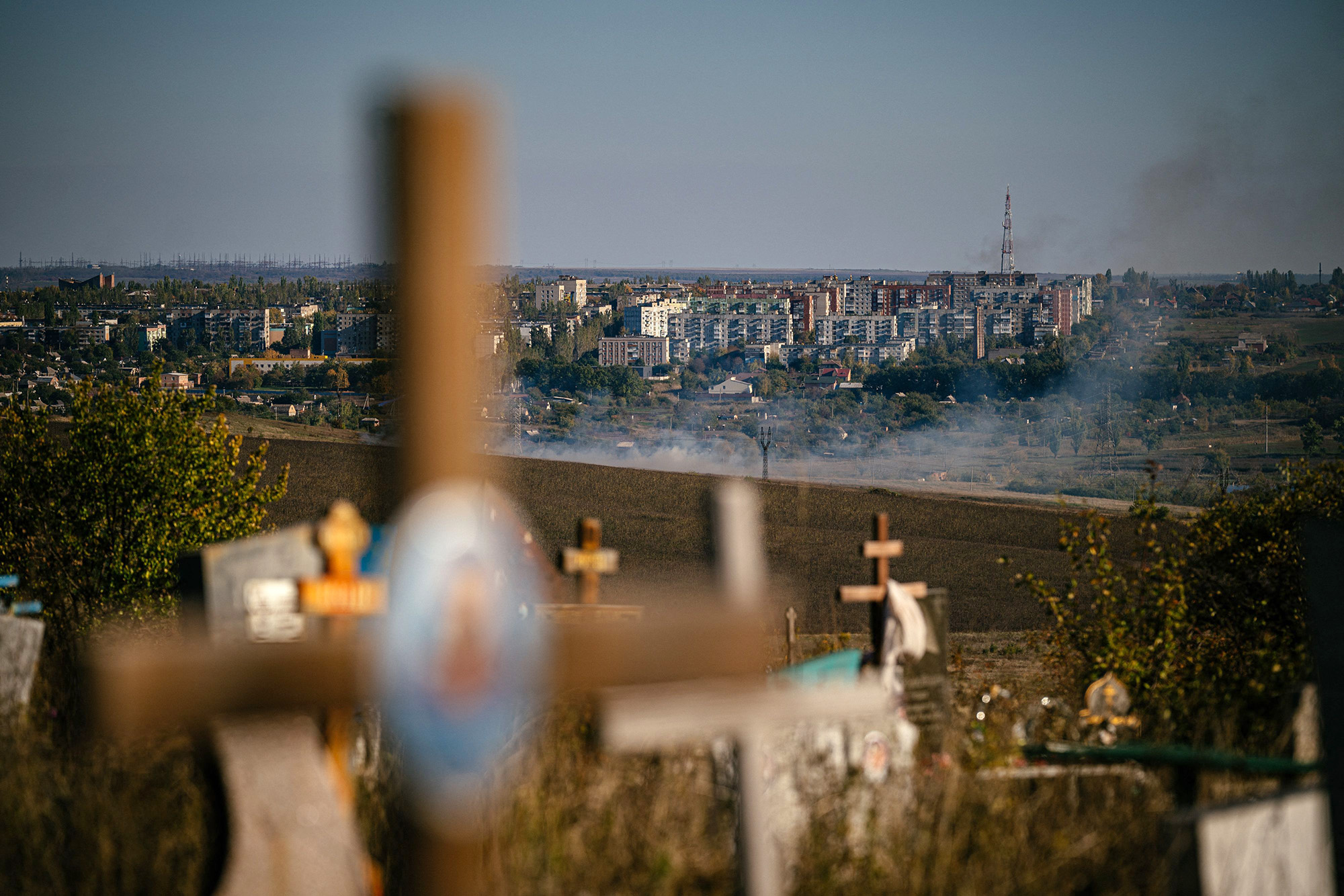 A view across the city of Bakhmut, Ukraine, on October 15.