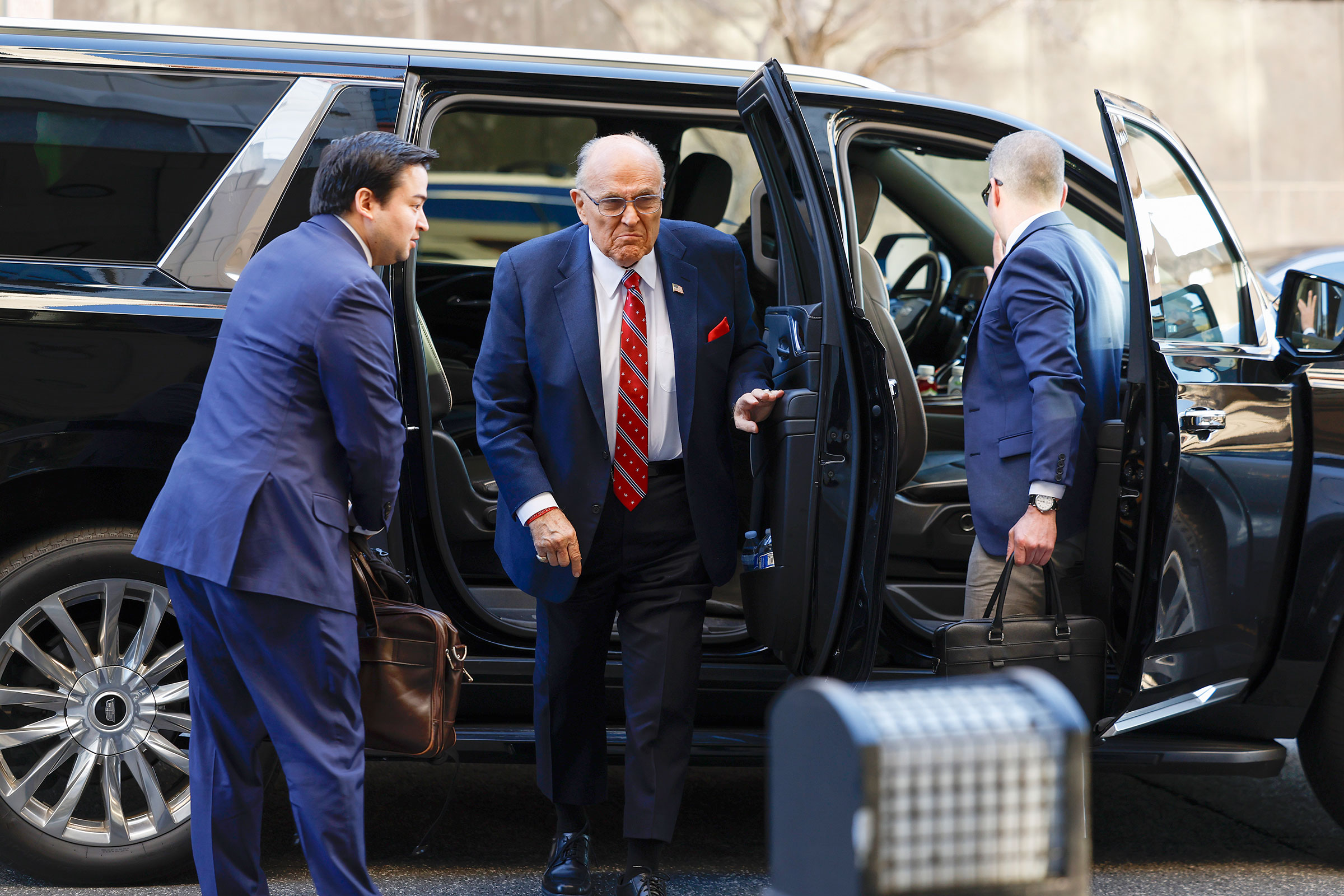Rudy Giuliani arrives at the E. Barrett Prettyman US District Courthouse on December 14, in Washington, DC.
