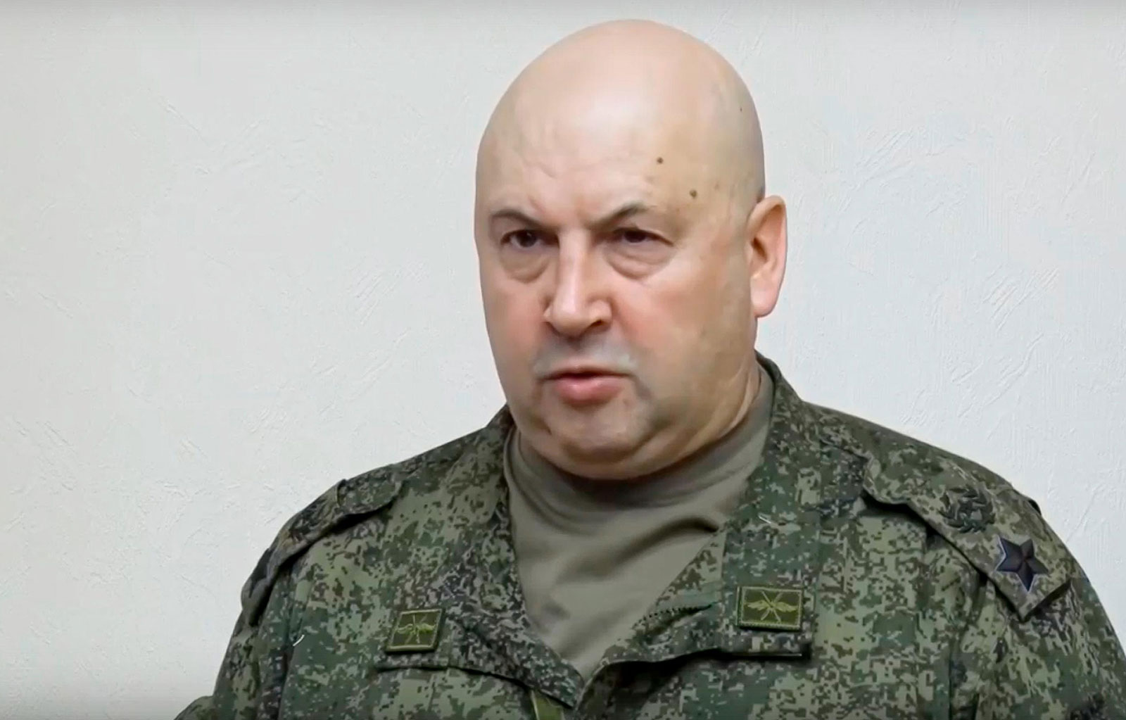Gen. Sergei Surovikin is seen in a frame from a video released by Russian Defense Ministry Press Service on November 9, 2022