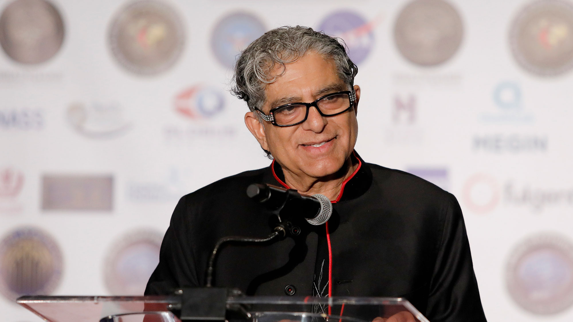 Deepak Chopra receives the Humanitarian Award at Brain Mapping Foundation's "Gathering for Cure" gala on March 16, 2019 in Los Angeles, California.