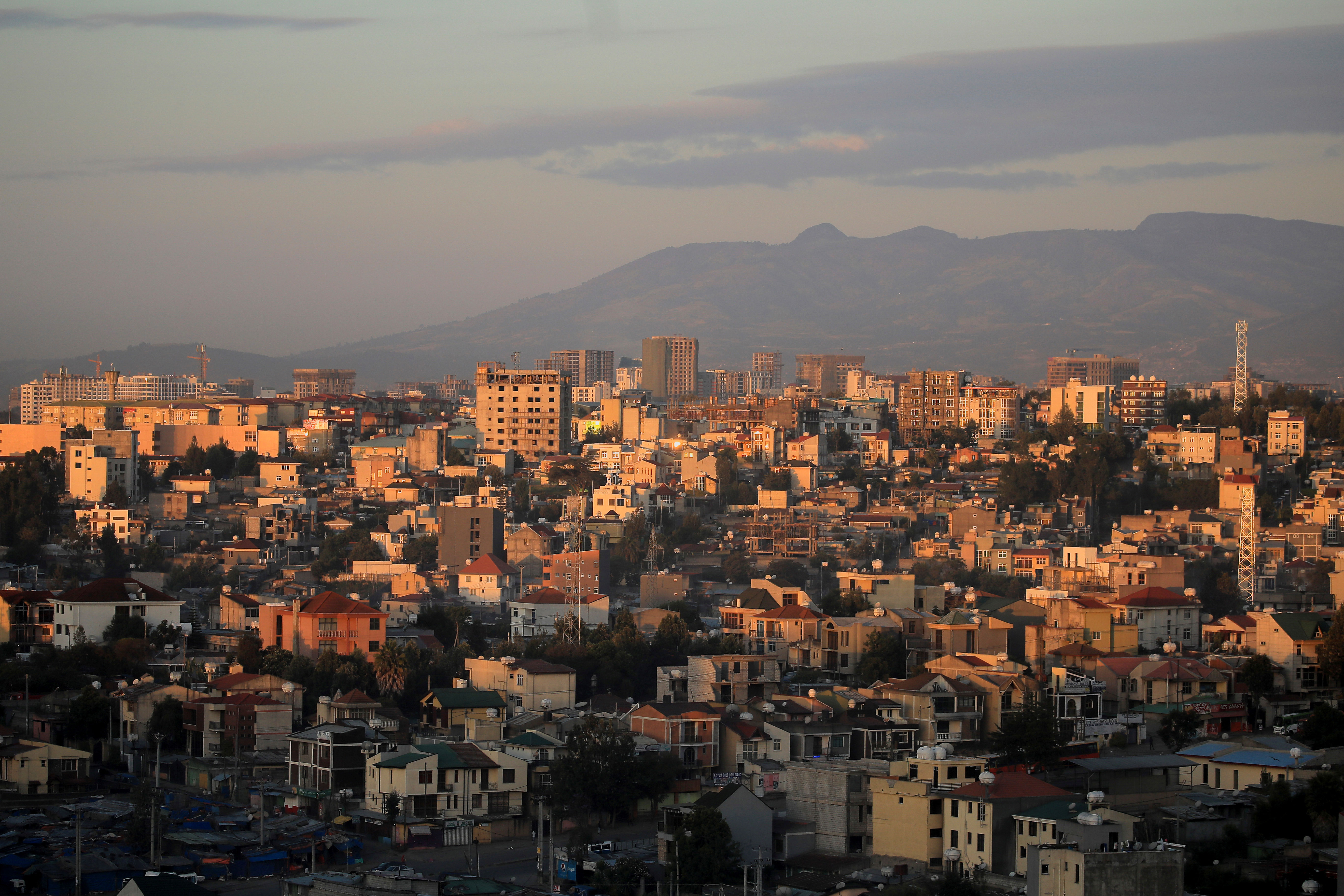 A view of the skyline in Addis Ababa, Ethiopia, is pictured on November 3.