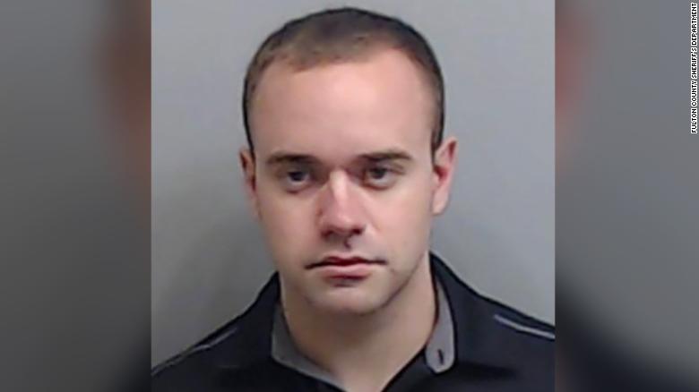 Former Atlanta police officer Garrett Rolfe is seen in his booking photo.