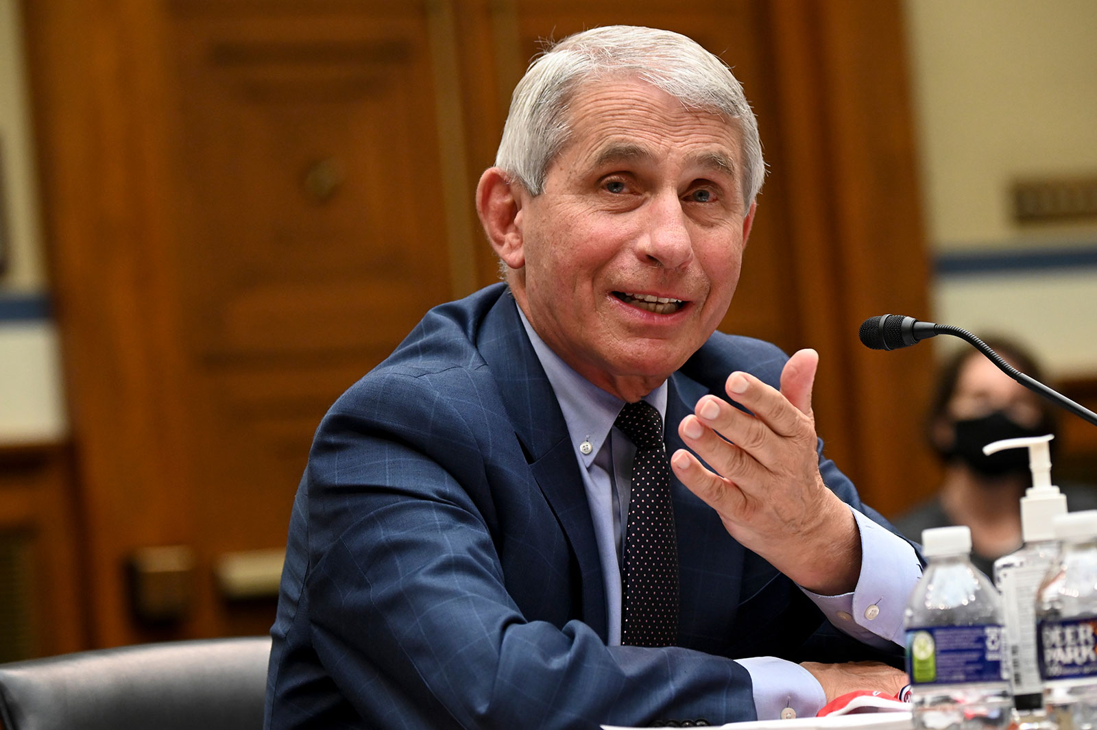 Dr. Anthony Fauci testifies during a House Select Subcommittee on the Coronavirus Crisis hearing on July 31, in Washington.