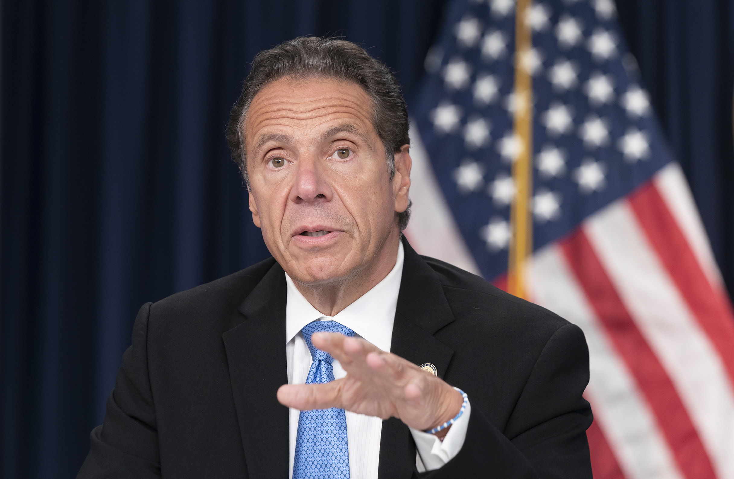 New York Governor Andrew Cuomo speaks in New York on September 9.