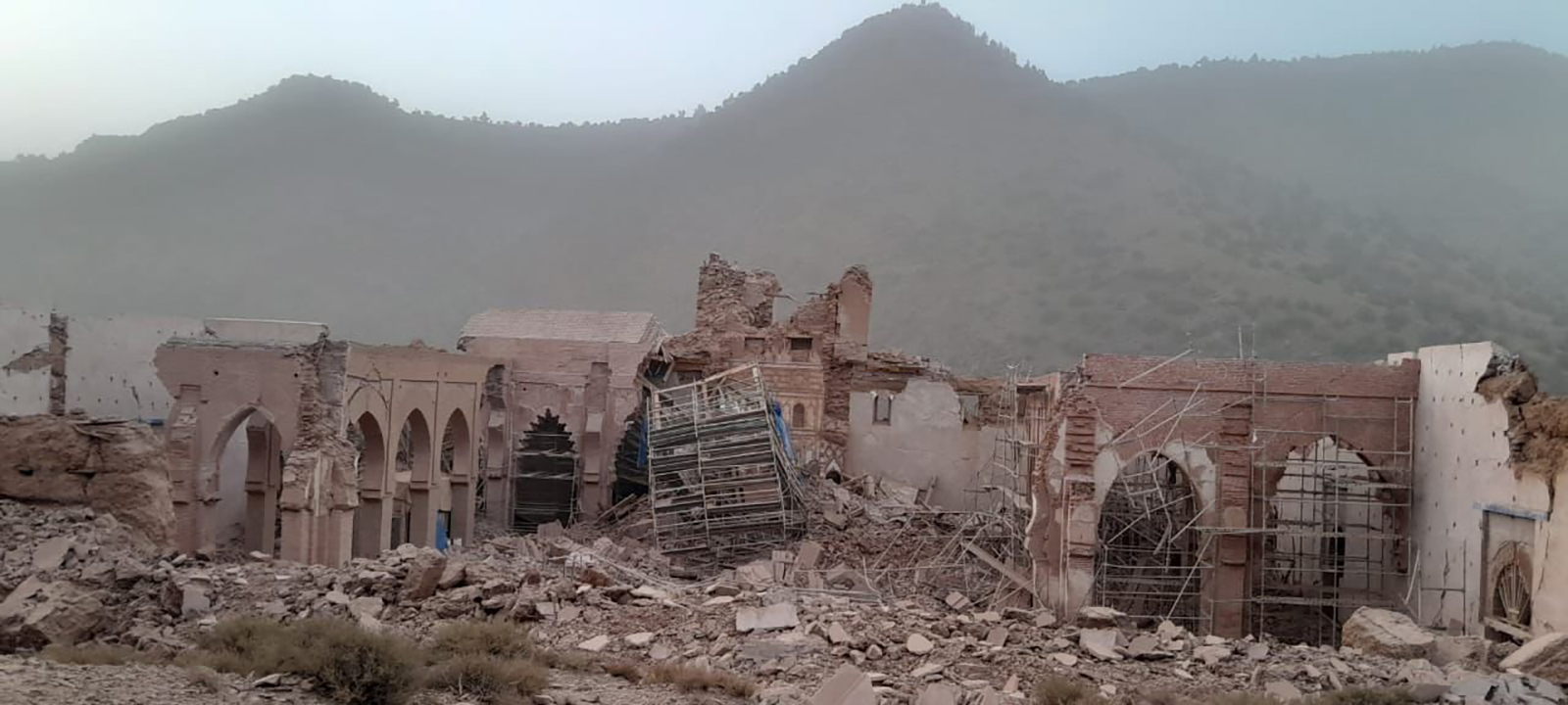 The Tinmal Mosque is seen damaged on September 9. 
