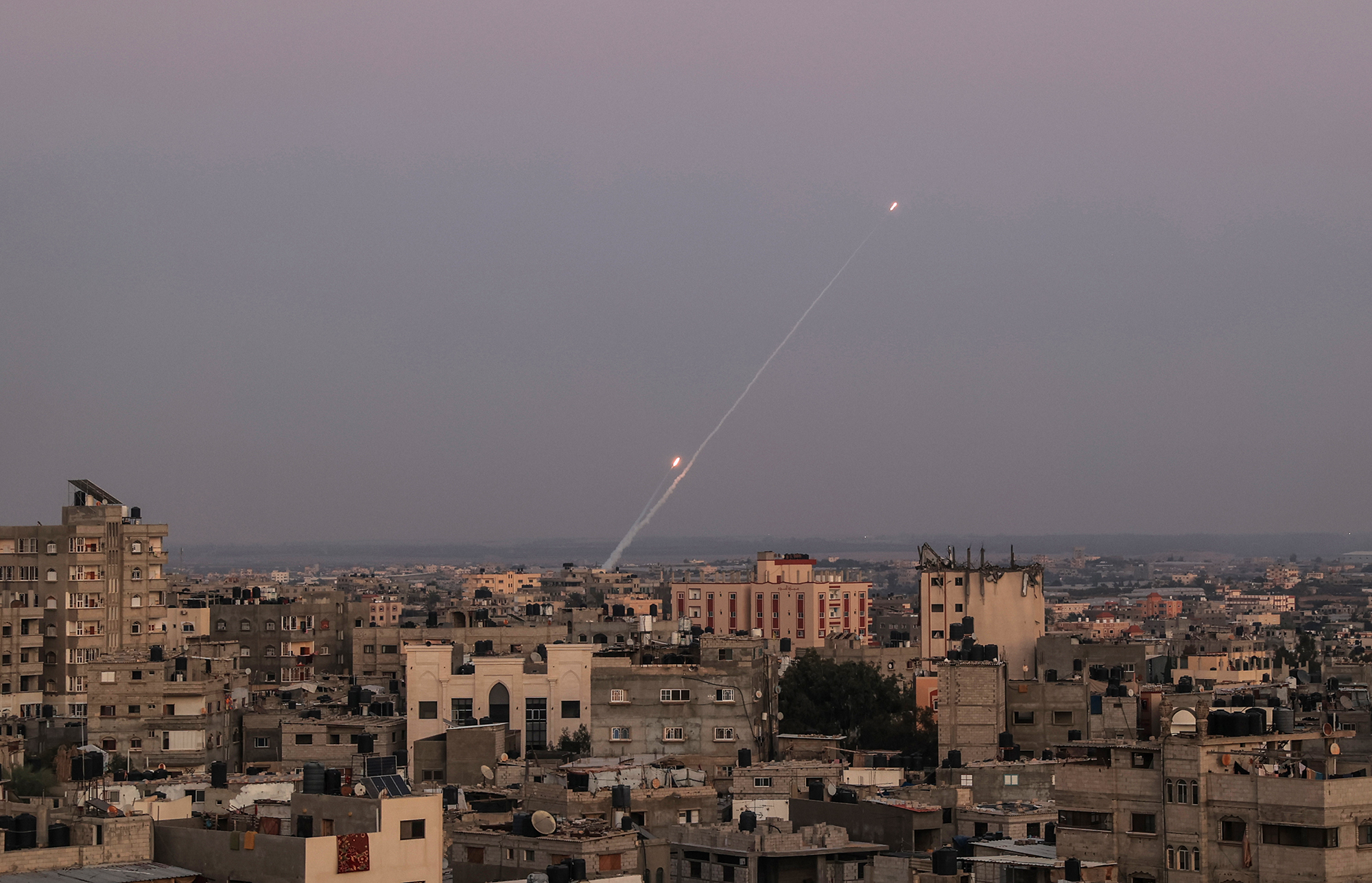 Rockets are fired from Gaza toward Israel on November 5. 