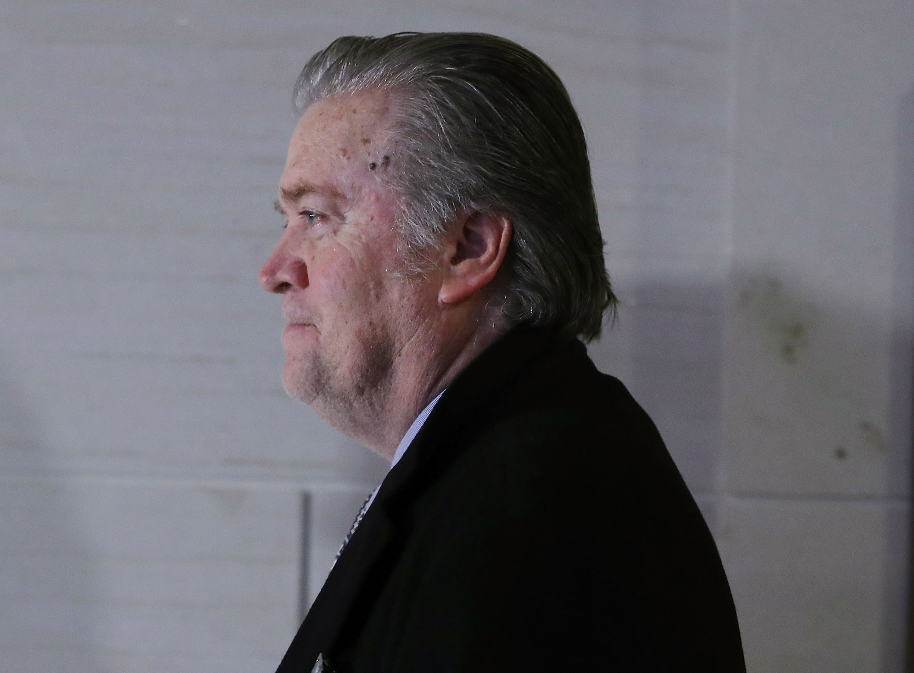 Steve Bannon, former advisor to President Trump, arrives at a House Intelligence Committee closed door meeting, on January 16, 2018 in Washington, DC.