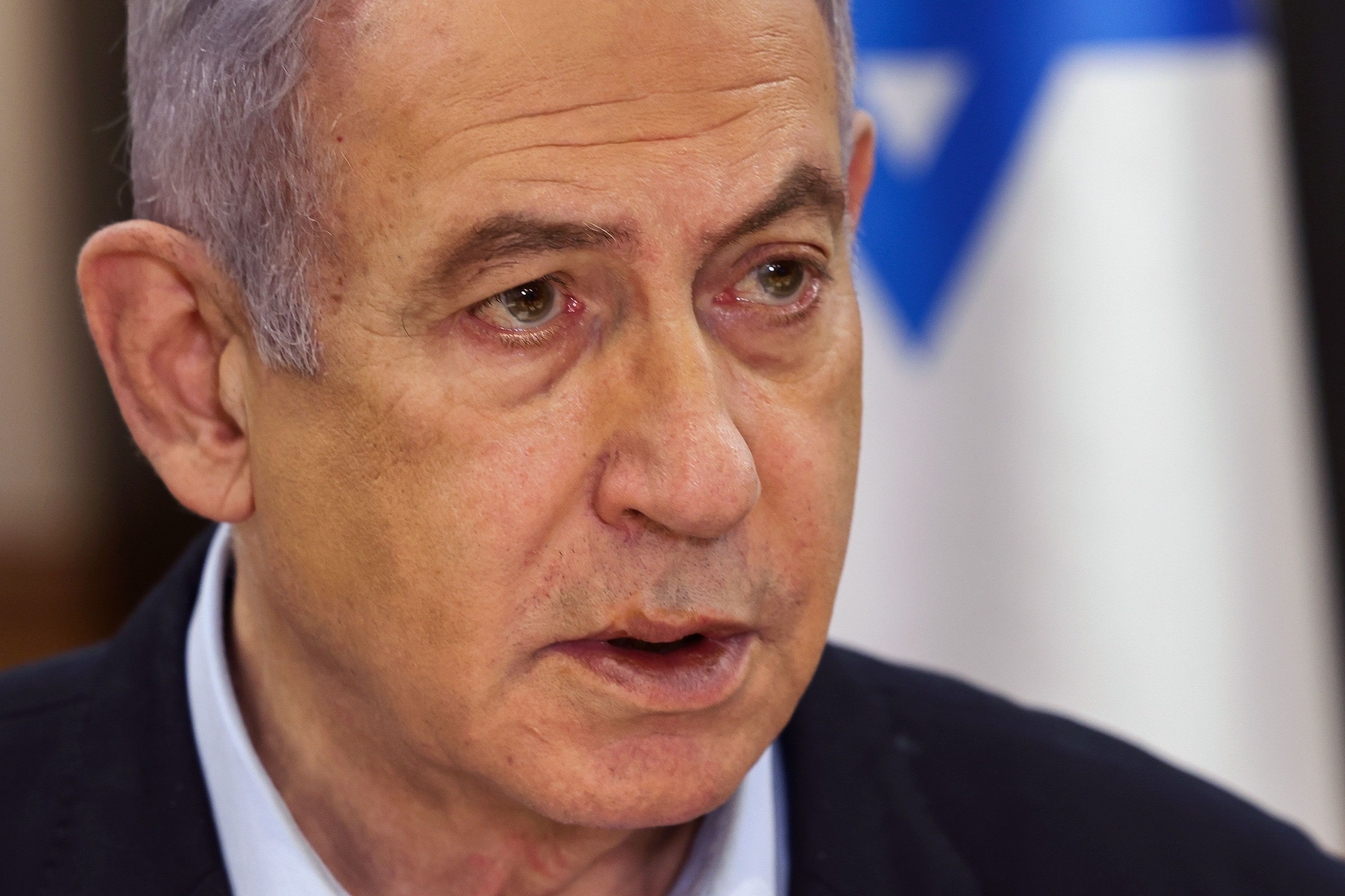 Israeli Prime Minister Benjamin Netanyahu speaks at a cabinet meeting at the Defence Ministry in Tel Aviv, Israel, on January 7.