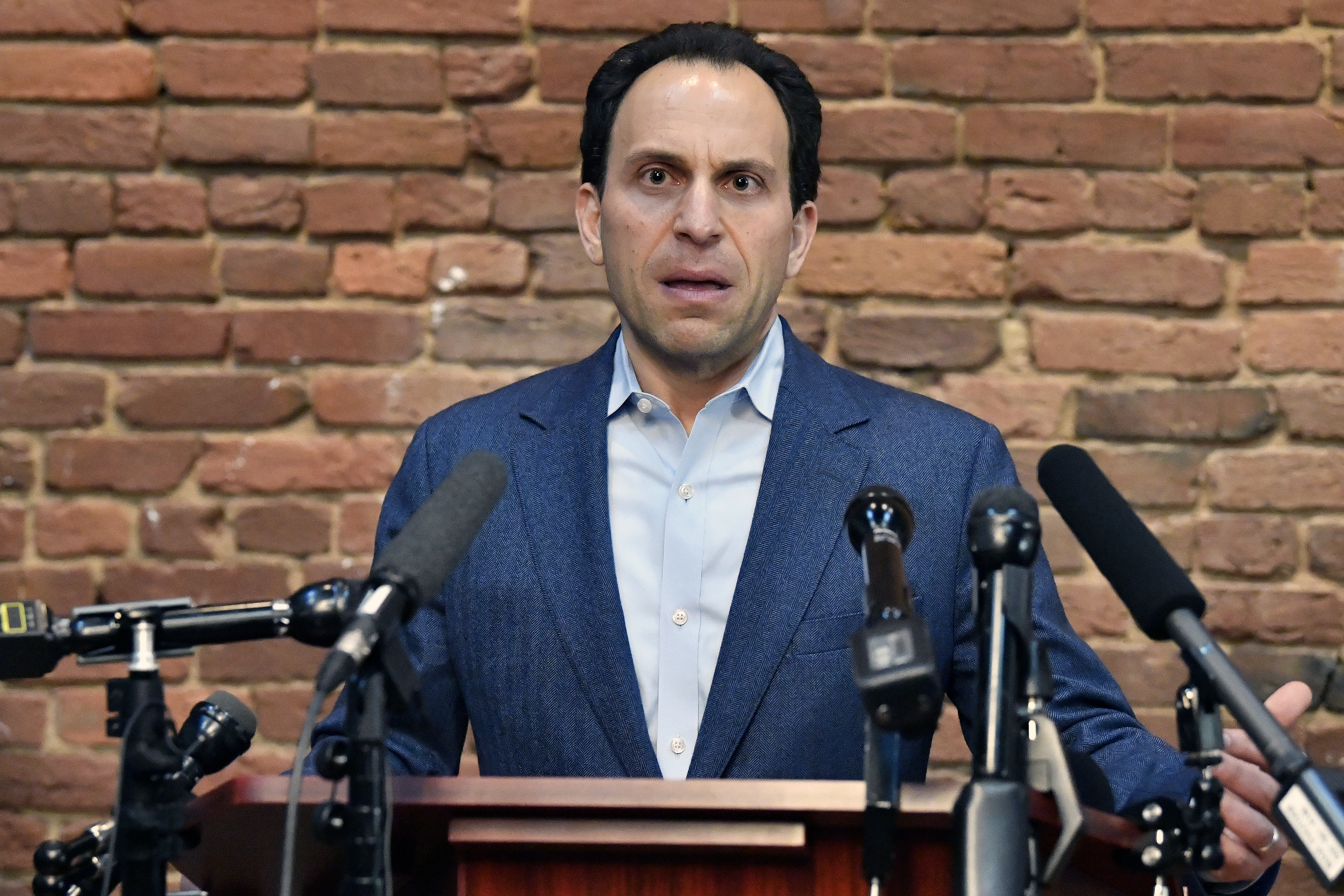 Louisville Democratic mayoral candidate Craig Greenberg speaks during a news conference in Louisville, on Feb. 14. 